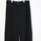 08sircus - Dobby cloth 2tuck belted wide pants - BLACK