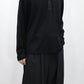 08sircus - Wool jersey henley neck top - BLACK