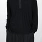 08sircus - Wool jersey henley neck top - BLACK