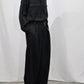 08sircus - Dobby cloth 2tuck belted wide pants - BLACK