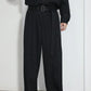 08sircus - Dobby cloth 2tuck belted wide pants - BLACK