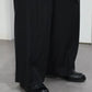 08sircus - Dobby cloth 2tuck belted wide pants - BLACK