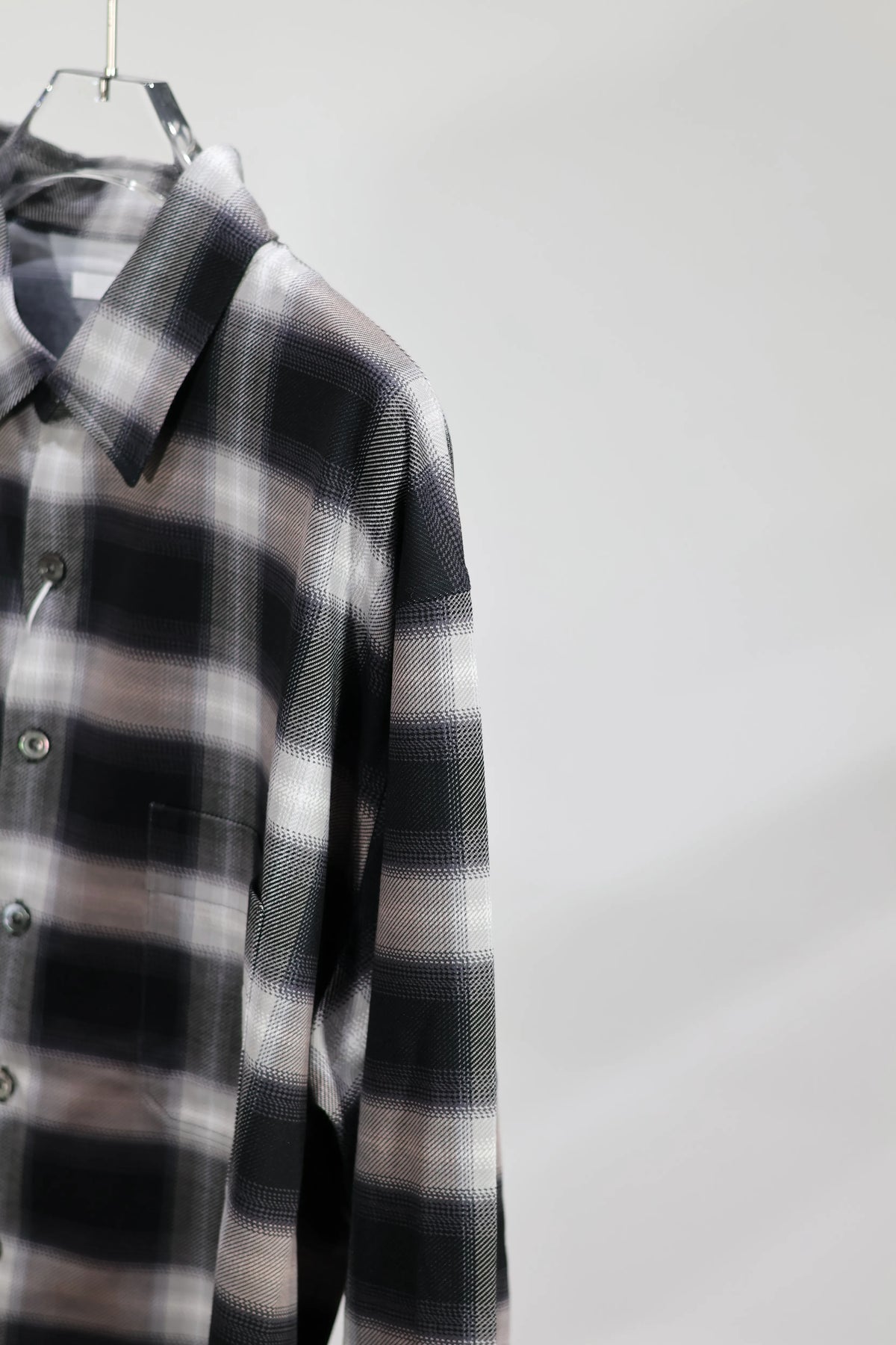 KANEMASA PHIL. - 28G Ombre Check Balise Shirt - BLACK WHITE