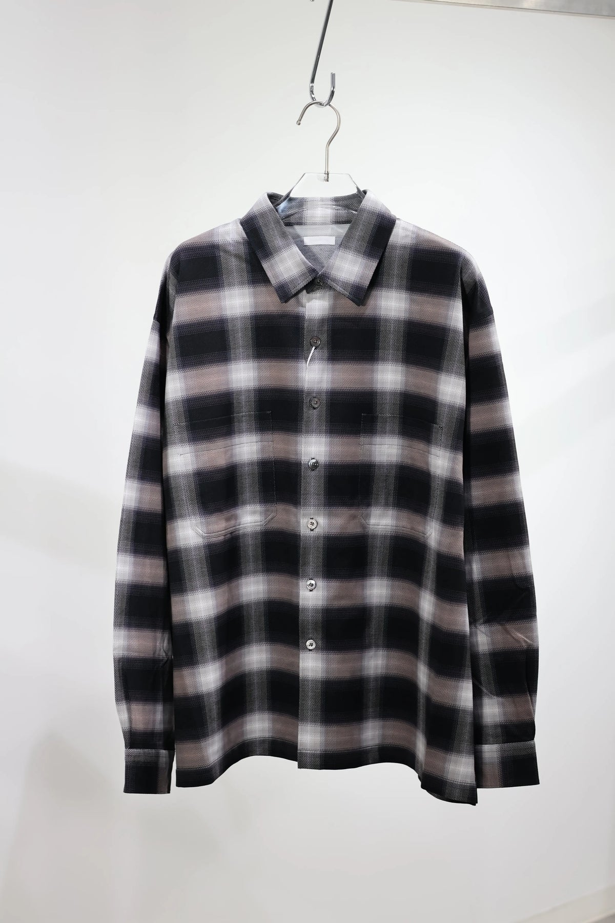KANEMASA PHIL. - 28G Ombre Check Balise Shirt - BLACK WHITE