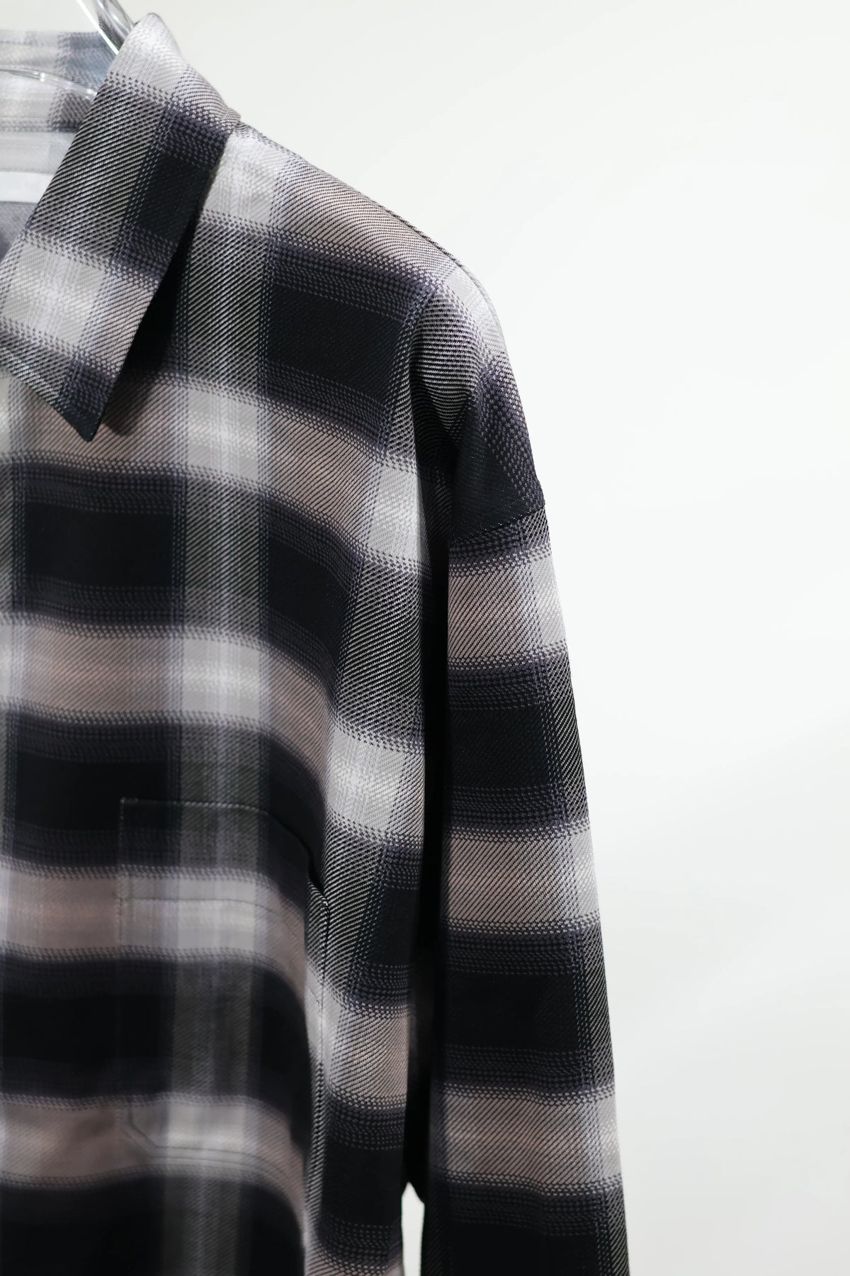 KANEMASA PHIL. - 28G Ombre Check Balise Shirt - BLACK WHITE