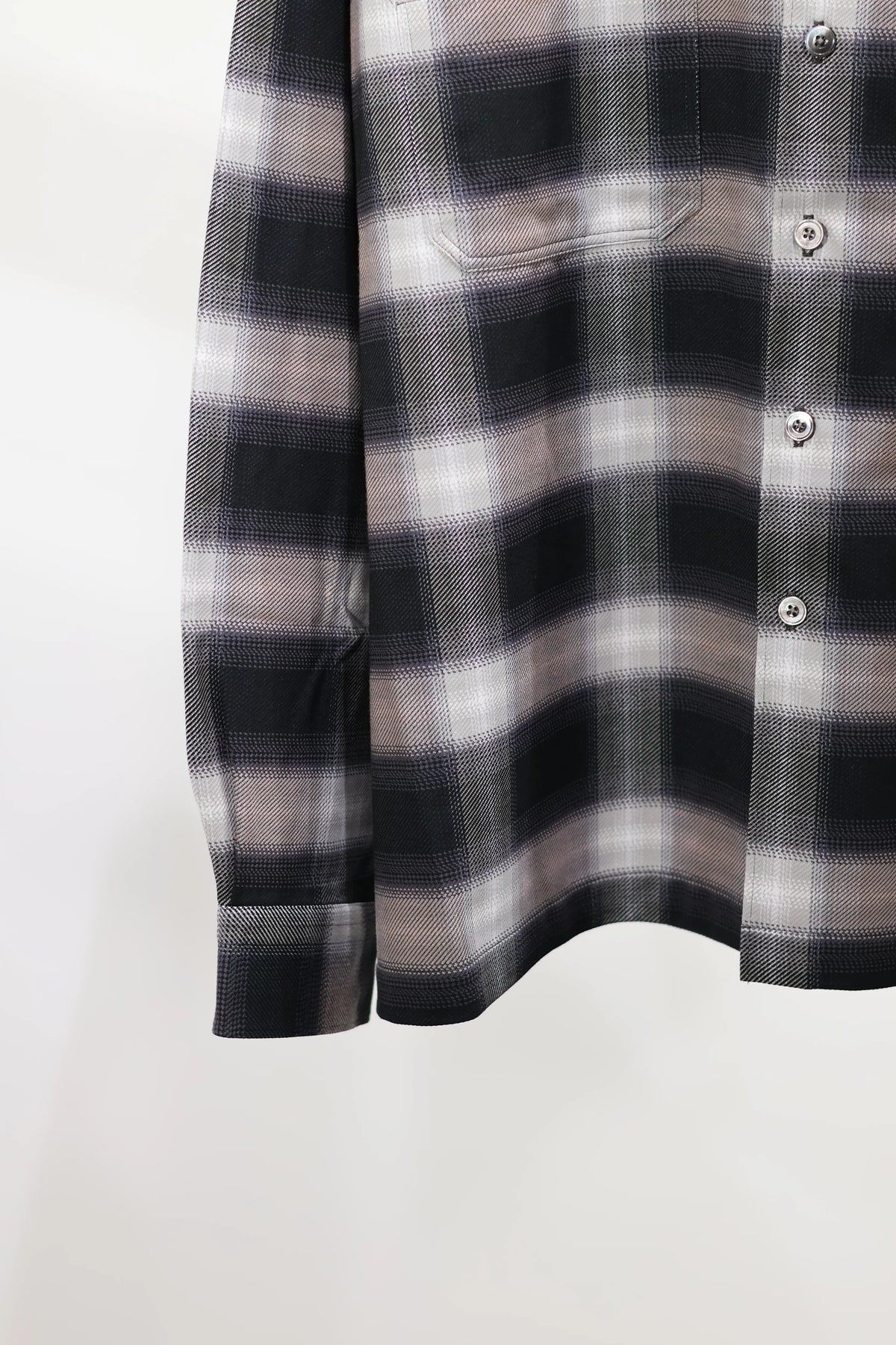 KANEMASA PHIL. - 28G Ombre Check Balise Shirt - BLACK WHITE