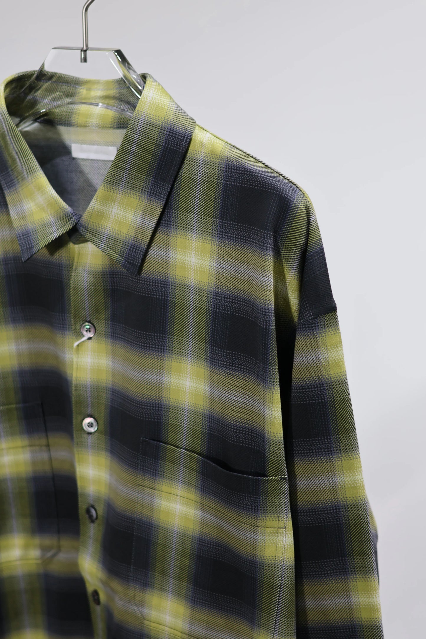 KANEMASA PHIL. - 28G Ombre Check Balise Shirt - CHARCOAL YELLOW