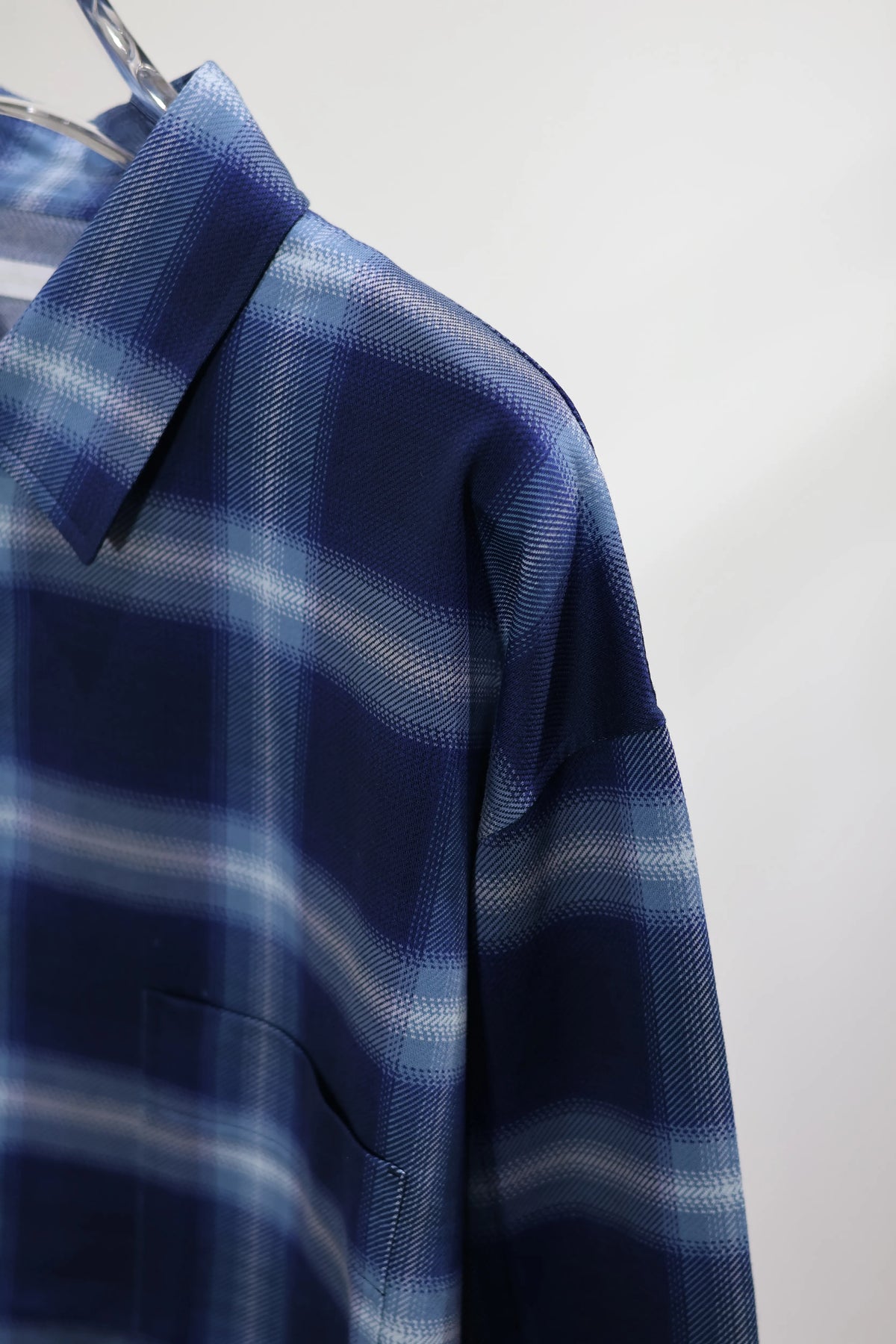 KANEMASA PHIL. - 28G Ombre Check Balise Shirt - NAVY BLUE
