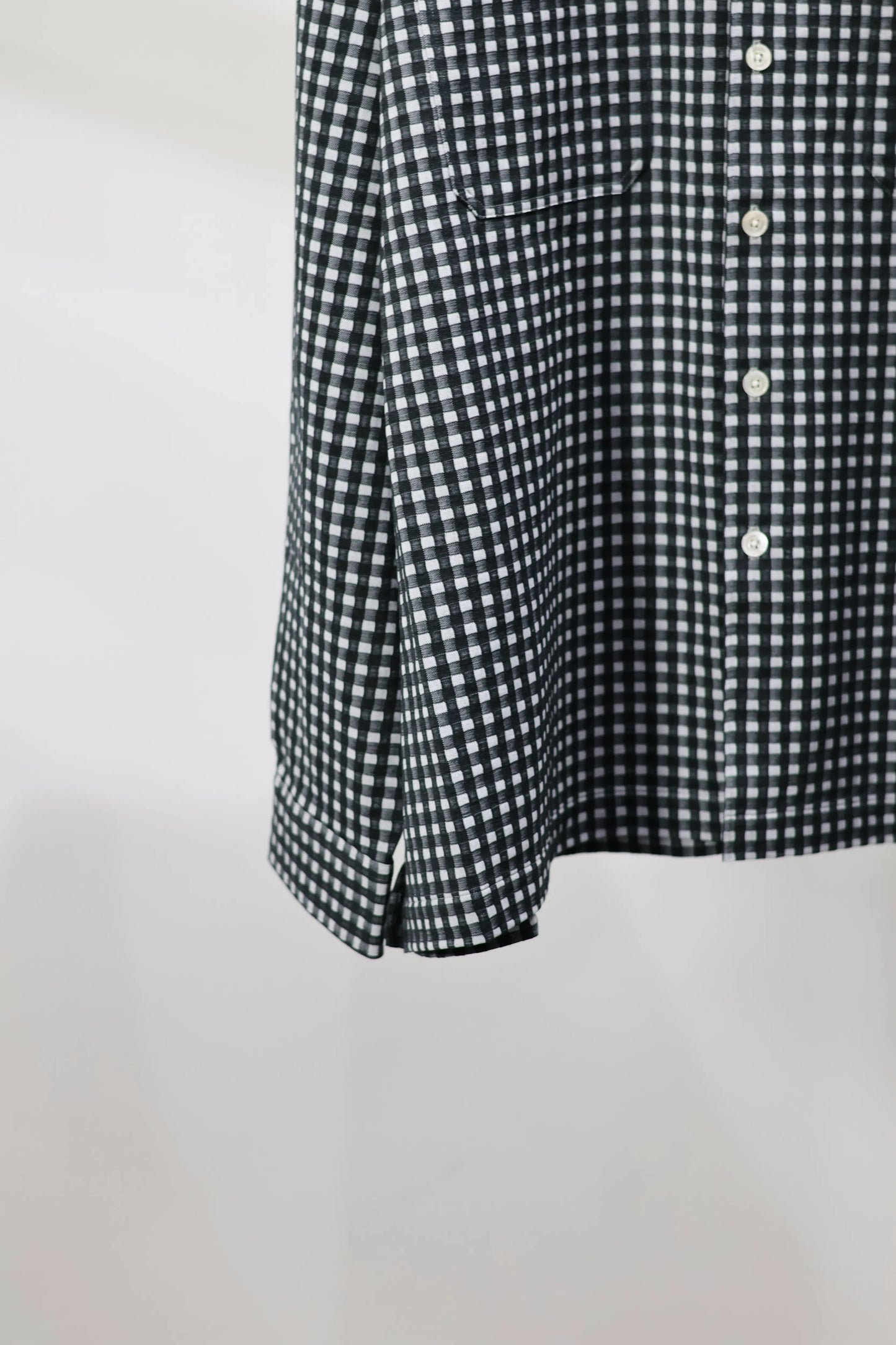 KANEMASA PHIL. - 36G Wool Check Balise Shirt - BLACK WHITE