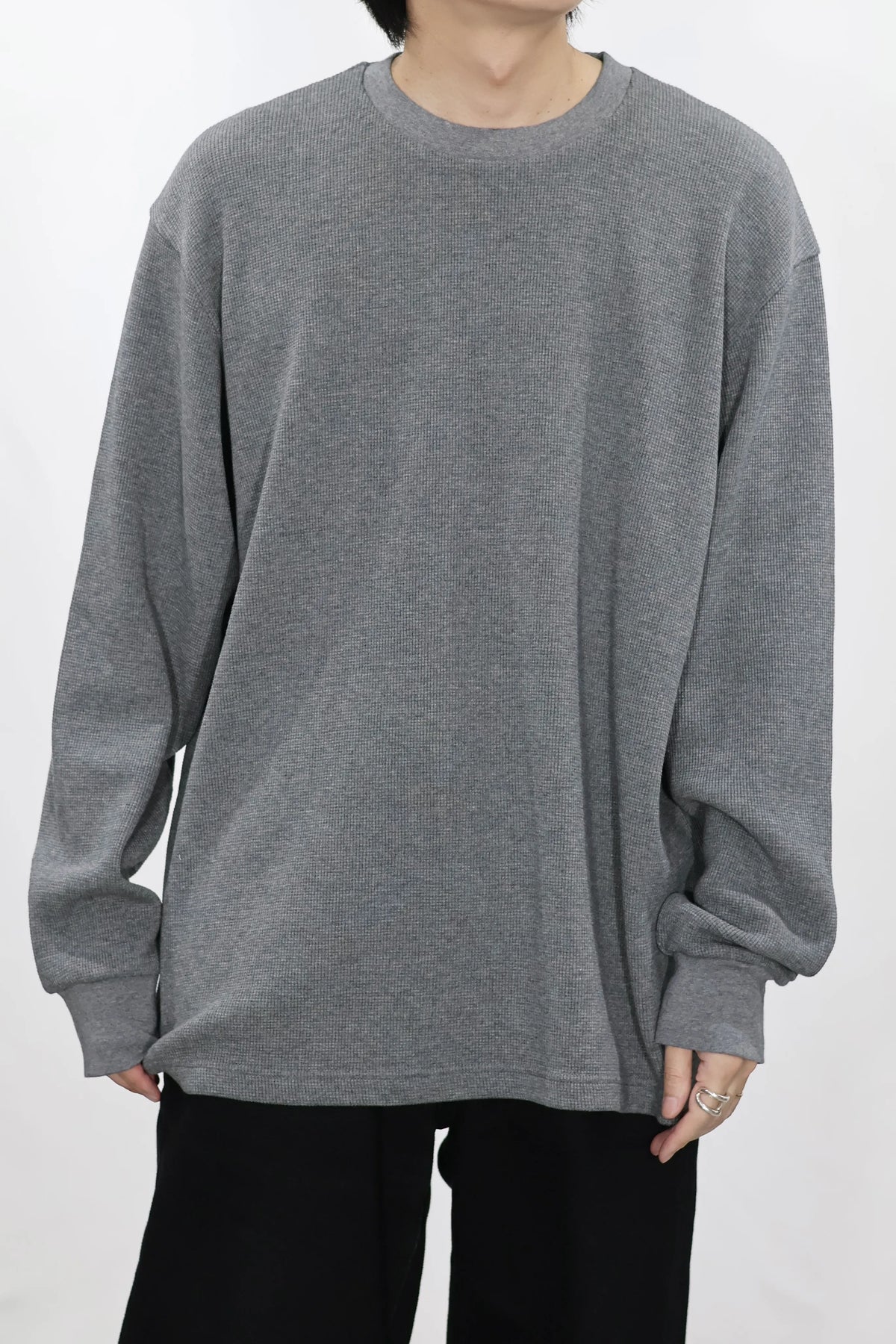 KANEMASA PHIL. - 18G Heather Waffle - CHARCOAL