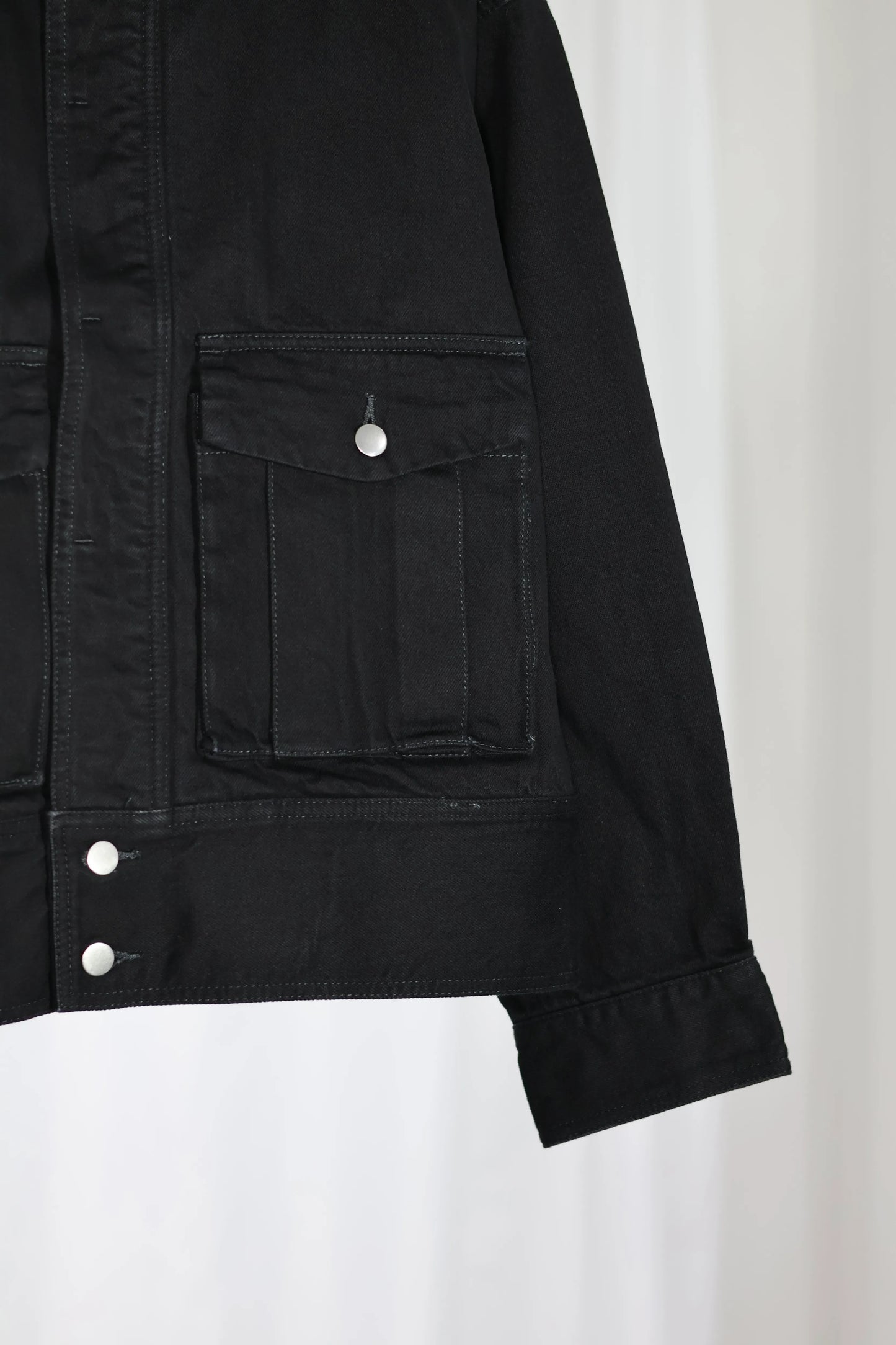 nakedgauge - ONE WASH BLACK DENIM BLOUSON - BLACK