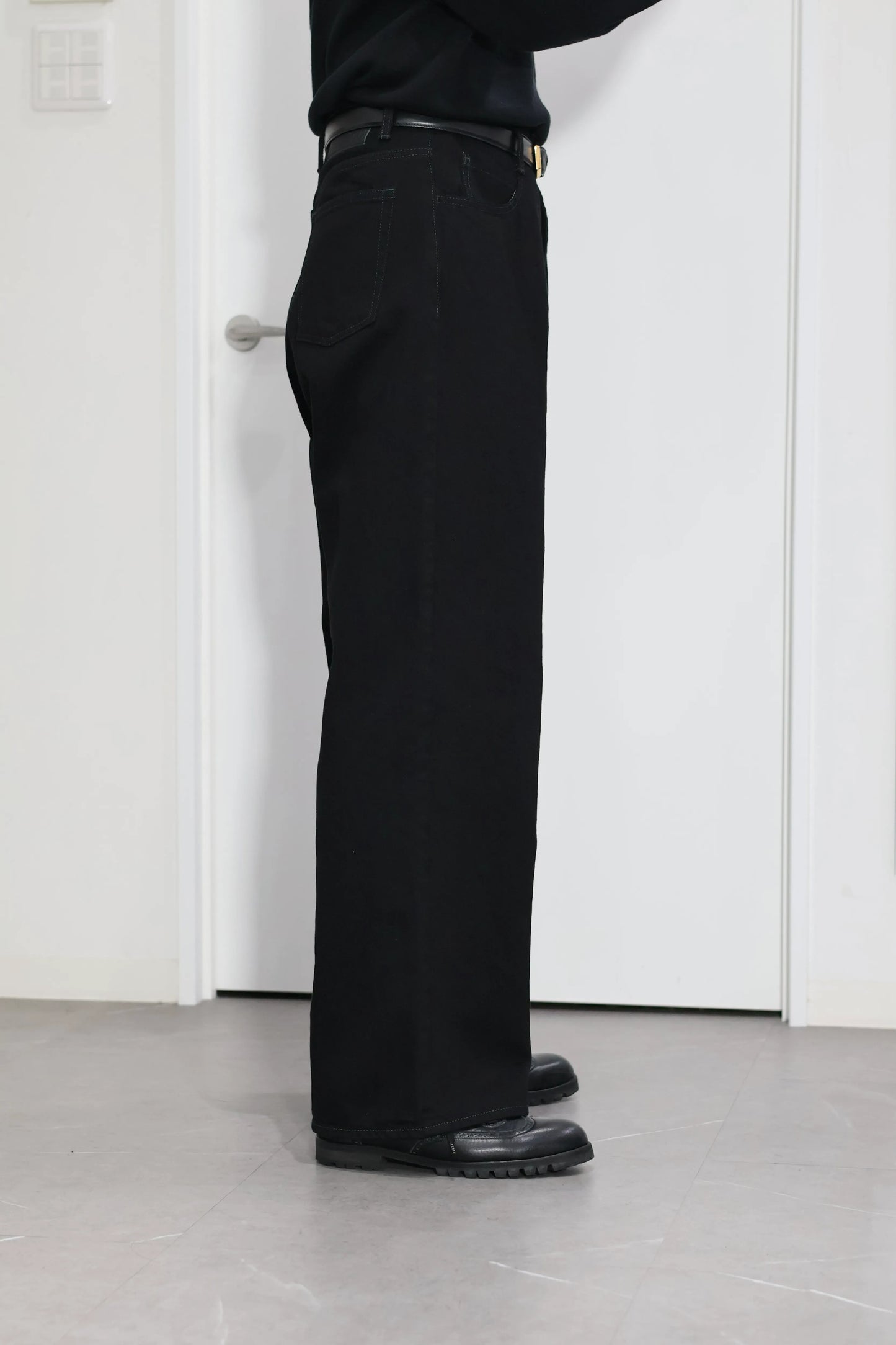 nakedgauge - ONE WASH BLACK DENIM ASHLEY JEANS - BLACK