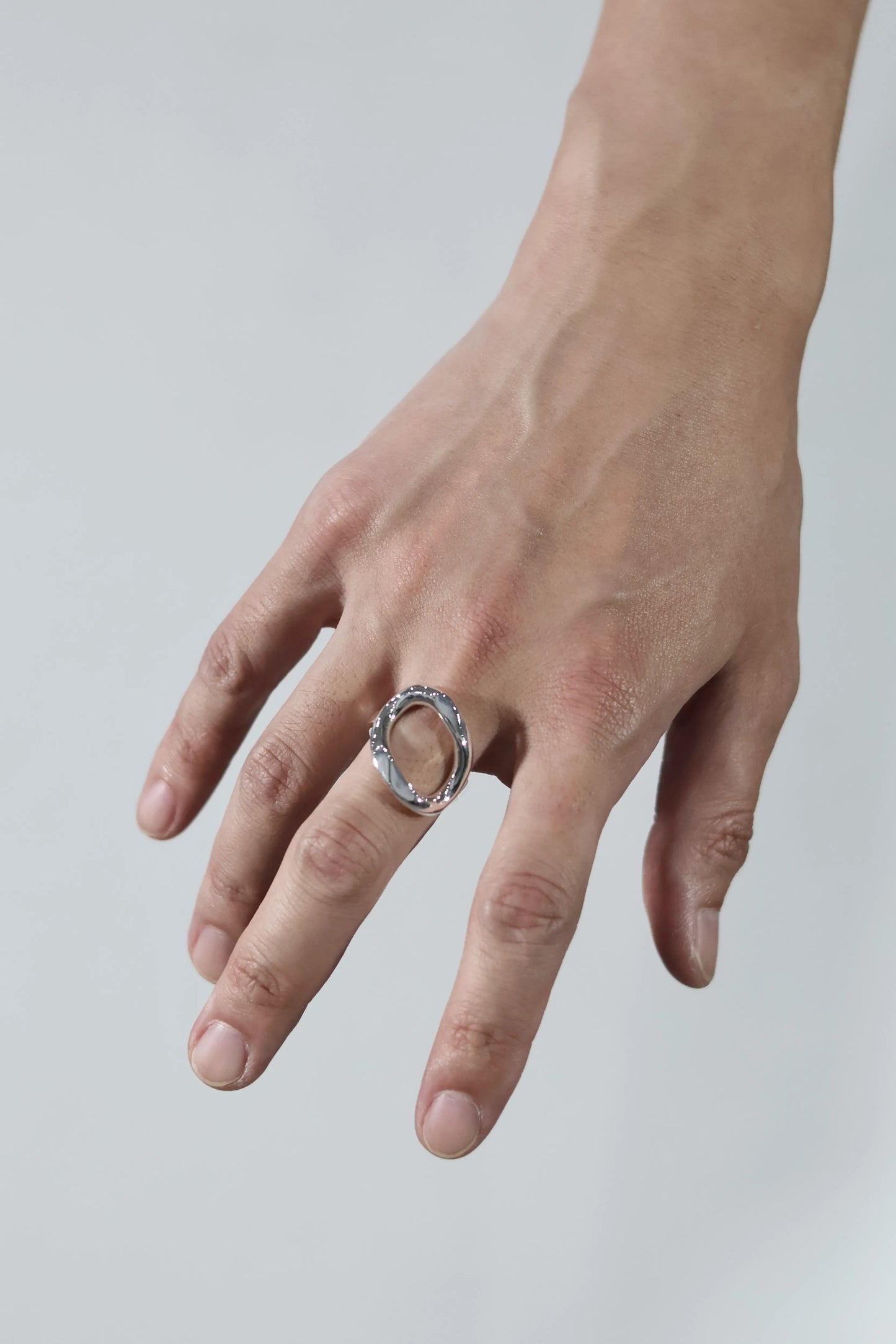 WAKAN SILVER SMITH - See through curve ring M  - R-061