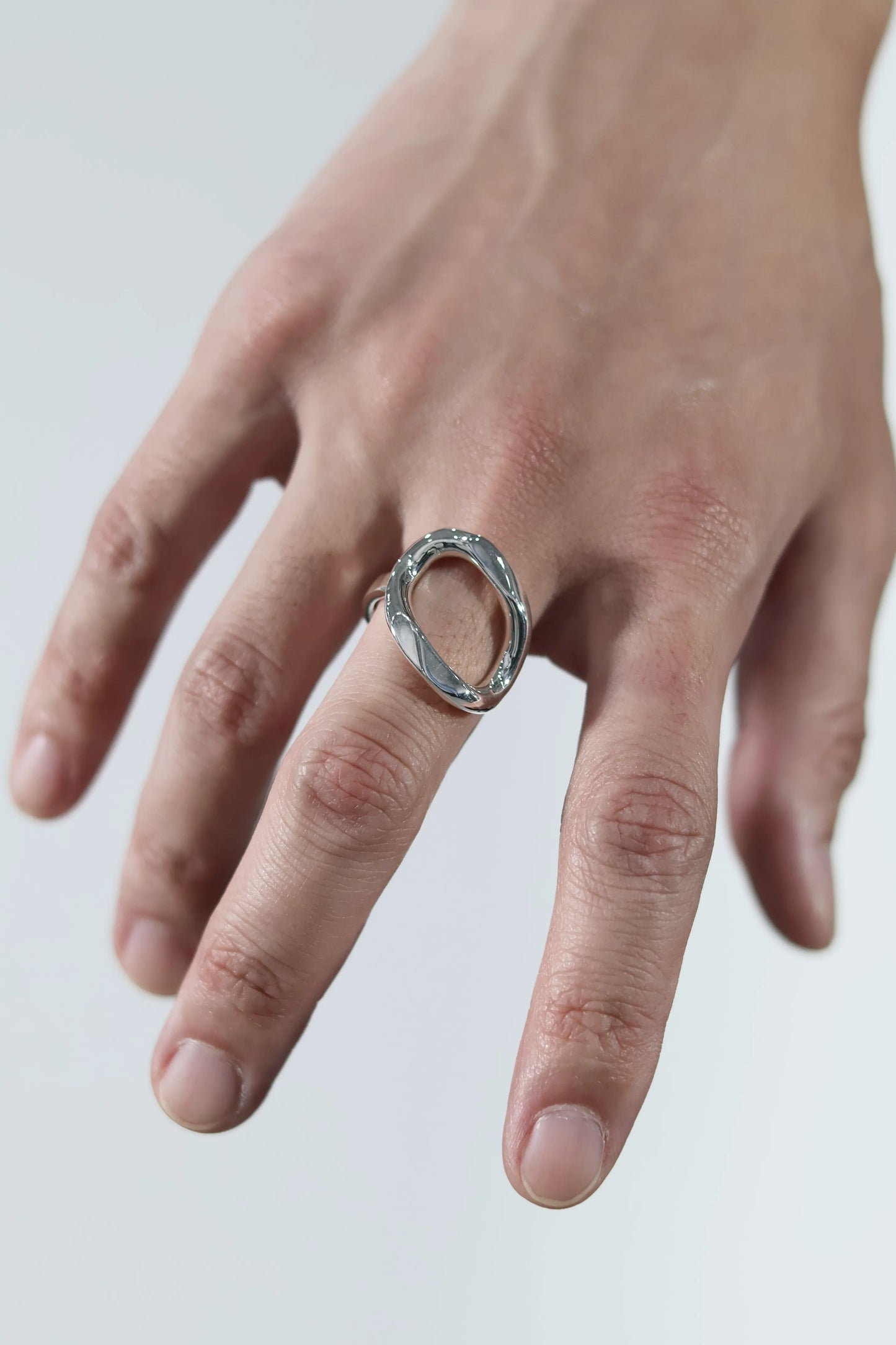 WAKAN SILVER SMITH - See through curve ring M  - R-061