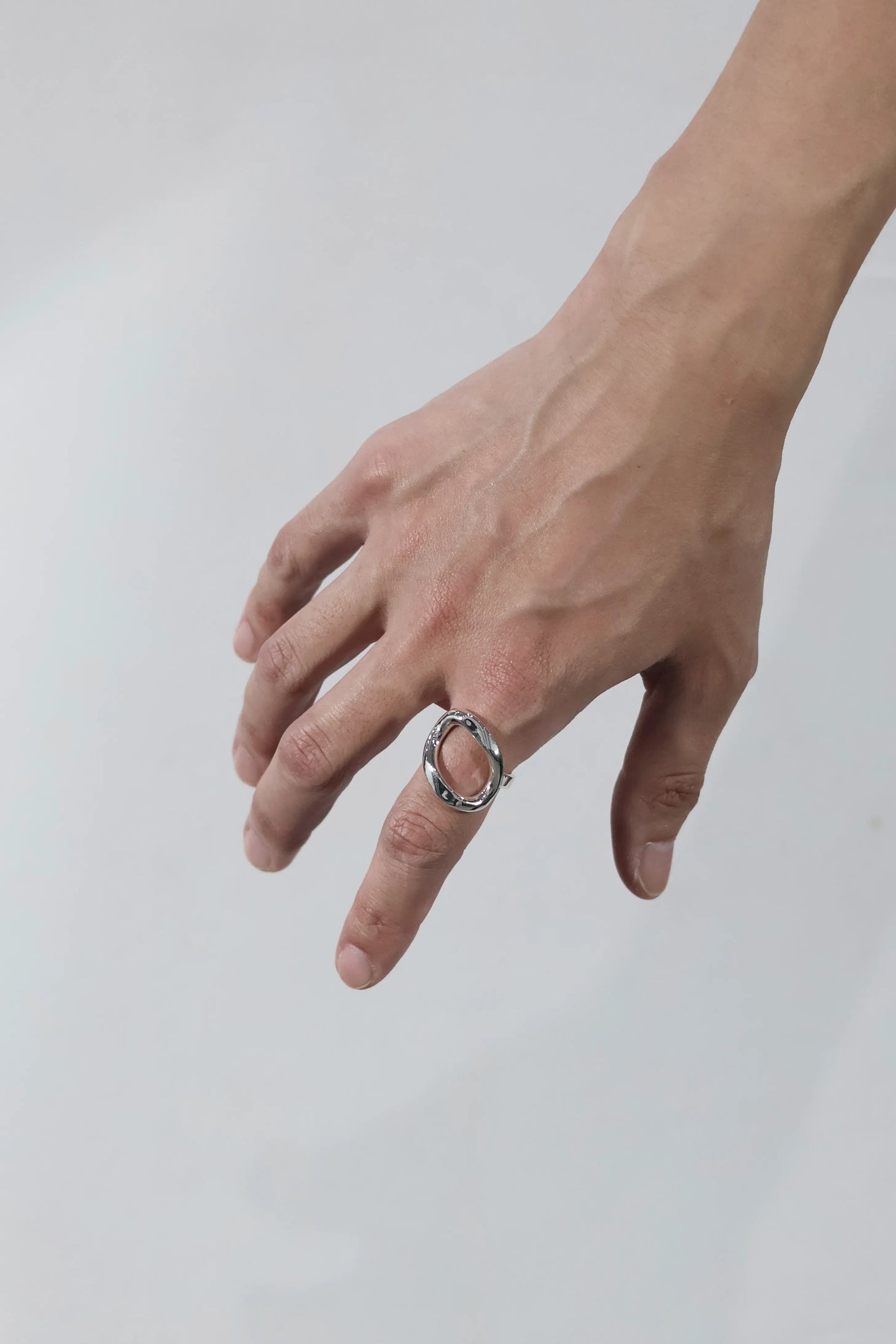 WAKAN SILVER SMITH - See through curve ring M  - R-061