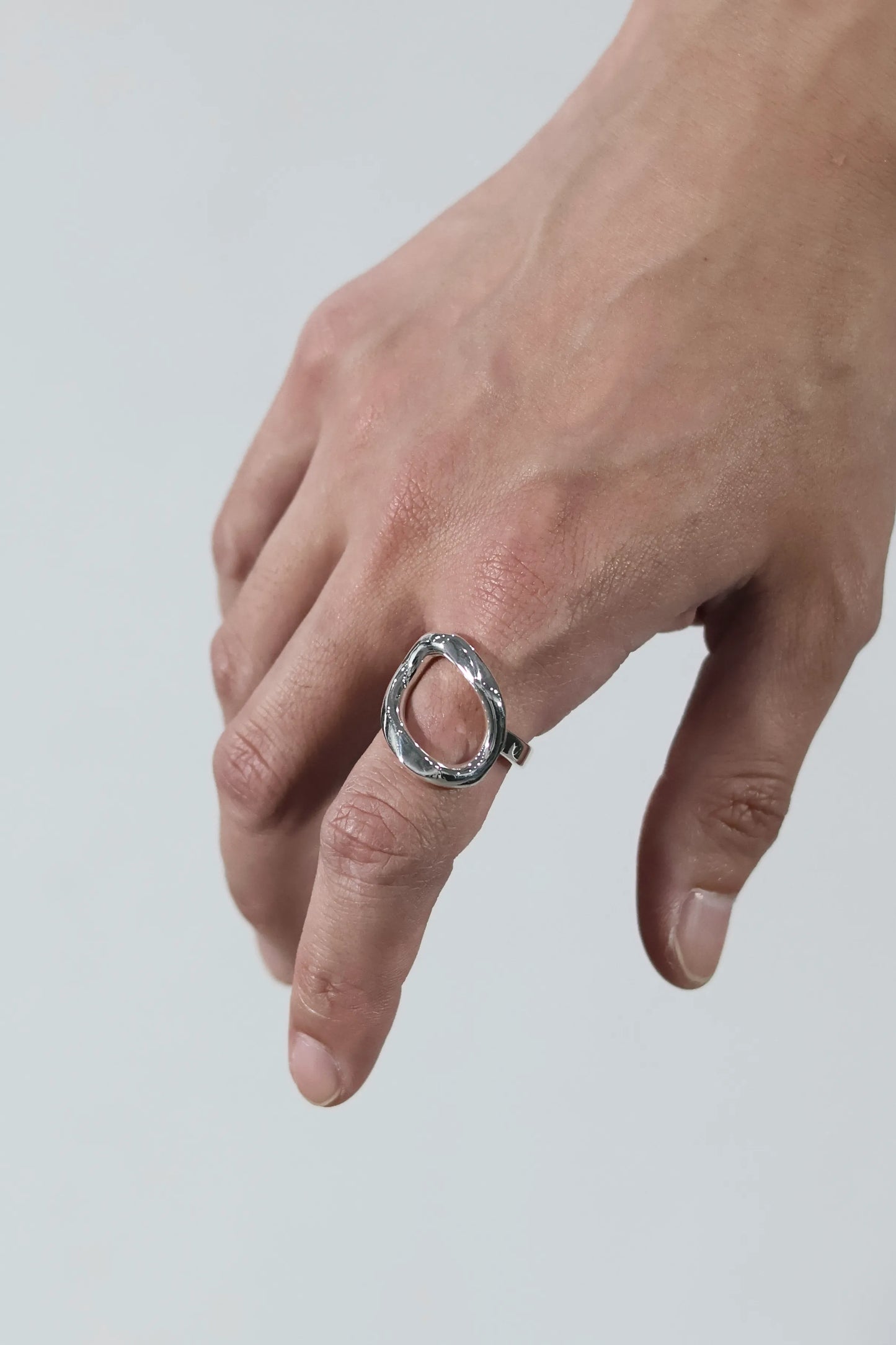 WAKAN SILVER SMITH - See through curve ring M  - R-061