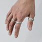 WAKAN SILVER SMITH - Arabesque half round ring M - R-064