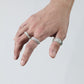 WAKAN SILVER SMITH - Arabesque half round ring M - R-064