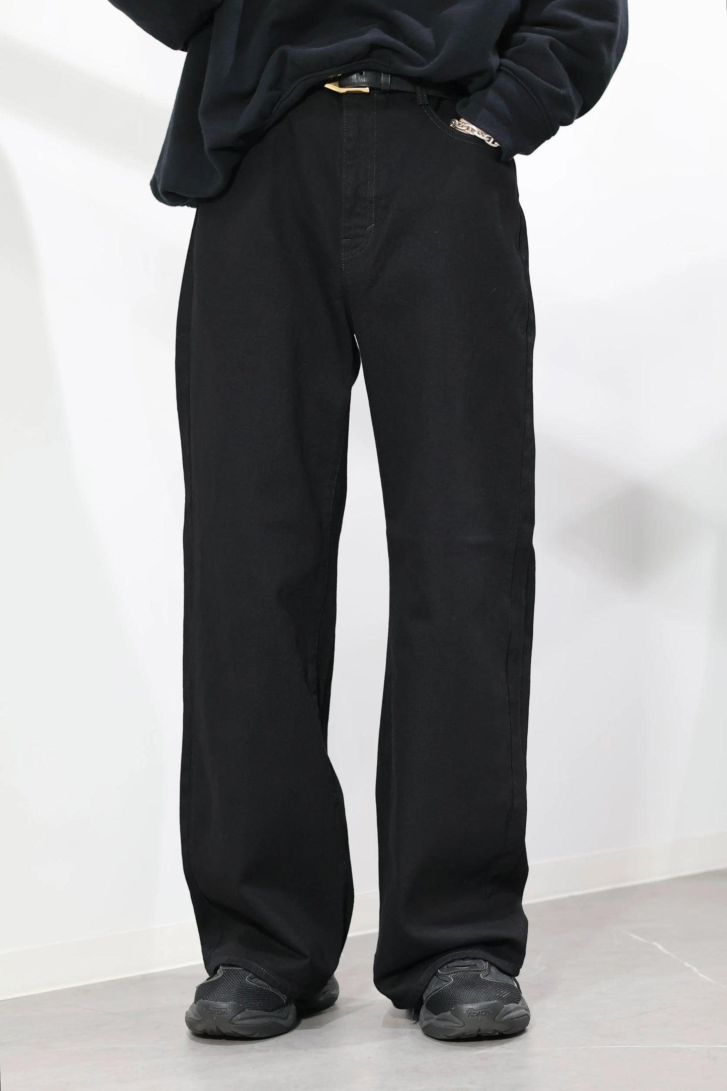 nakedgauge - ONE WASH BLACK DENIM ROBERTS - BLACK