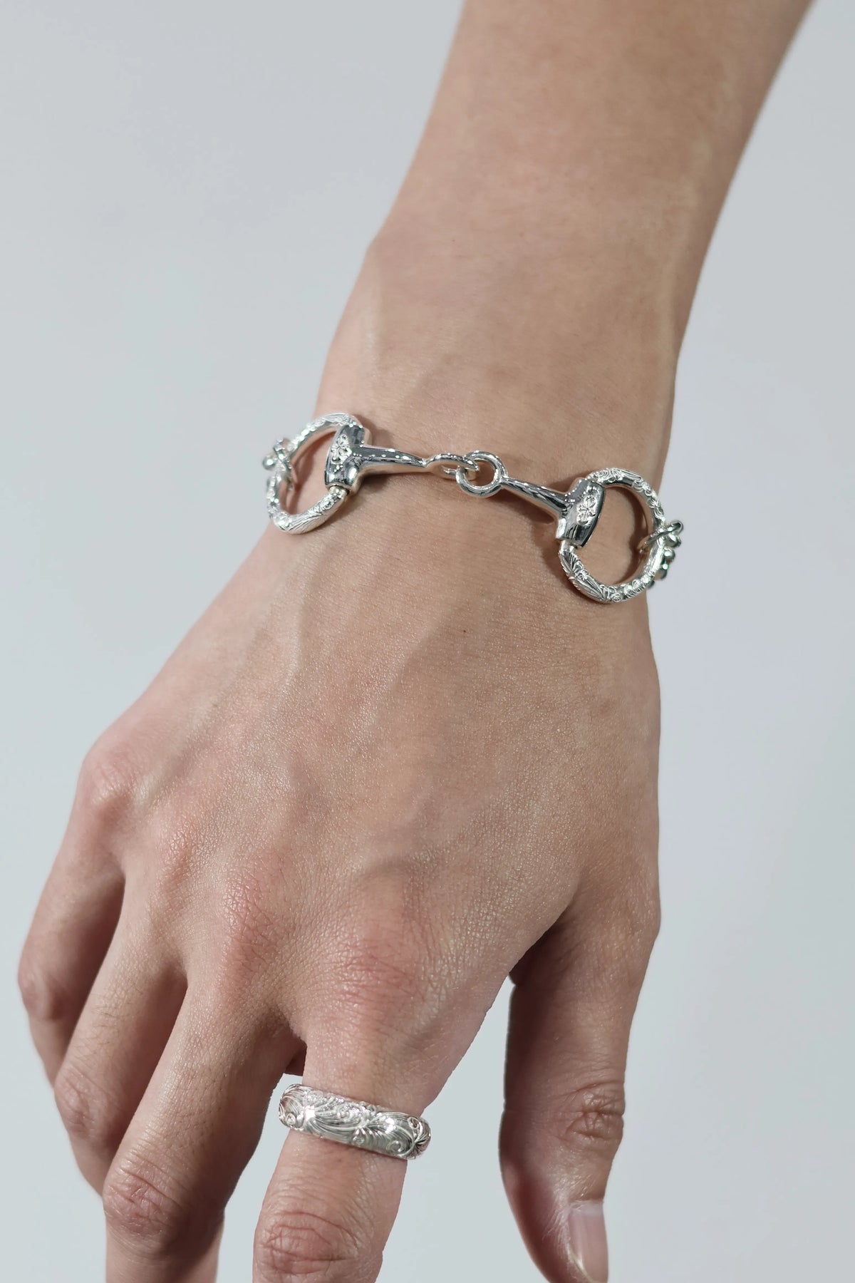 WAKAN SILVER SMITH - Horse bit bracelet L - BN-082