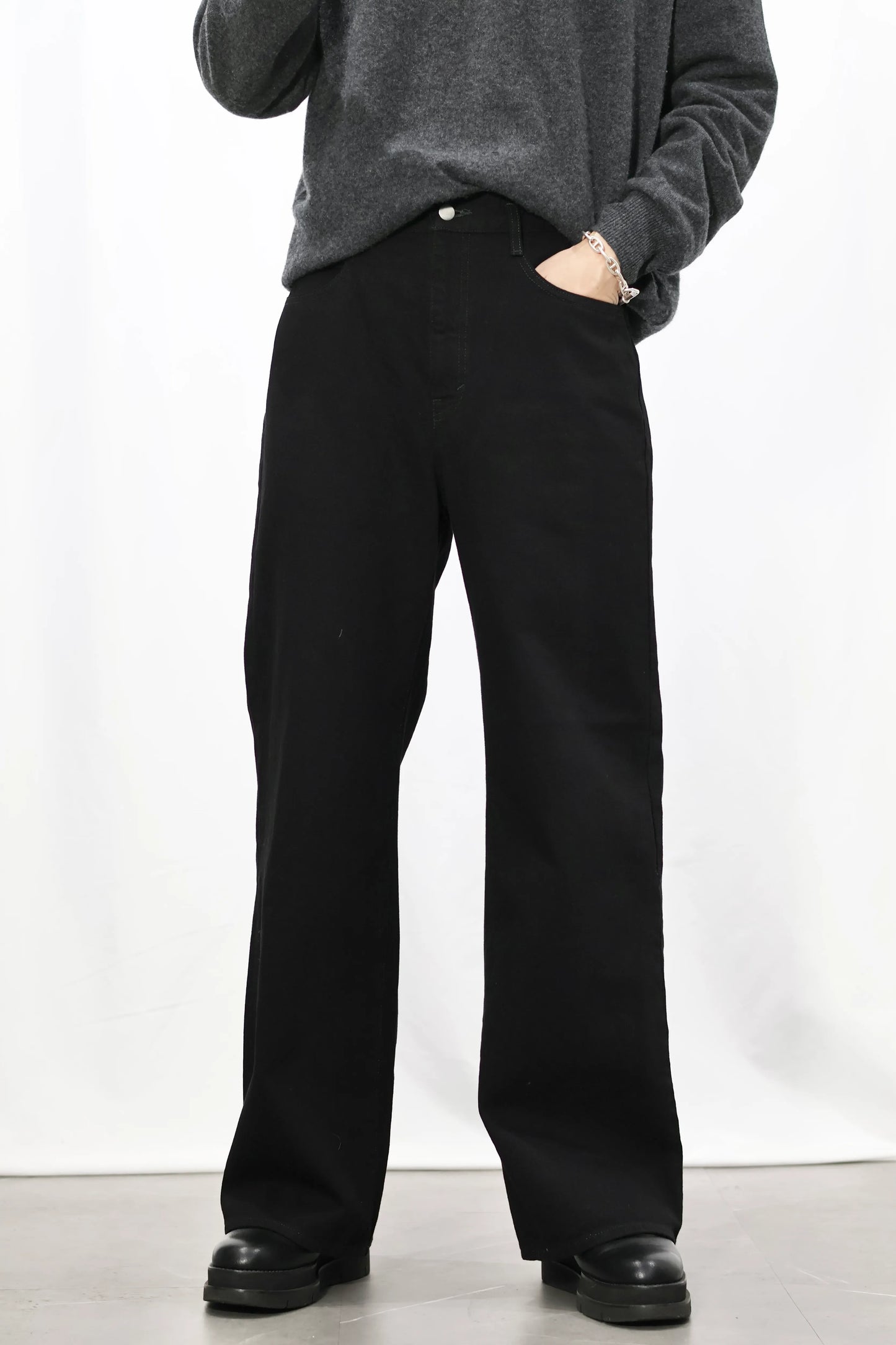 nakedgauge - ONE WASH BLACK DENIM ROBERTS - BLACK