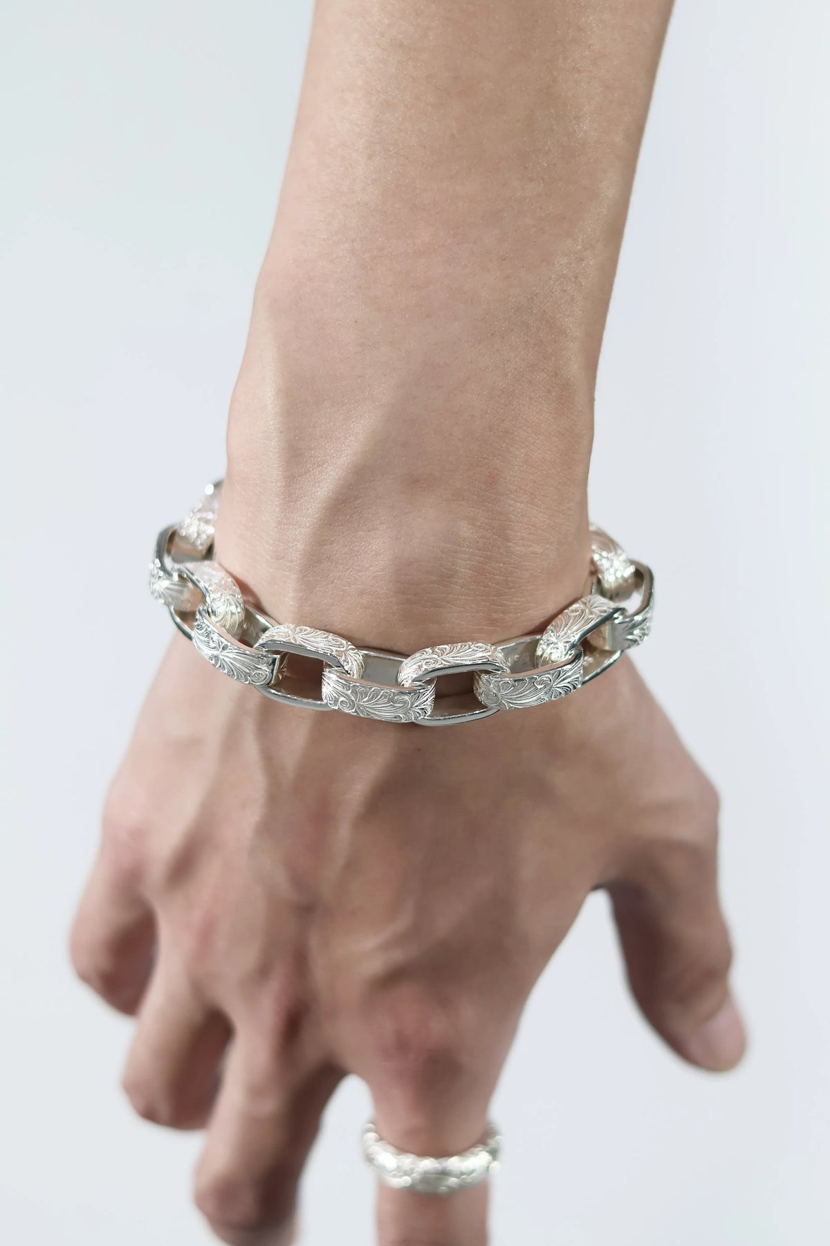 WAKAN SILVER SMITH - Arabesque Hopi chain bracelet - BN-079
