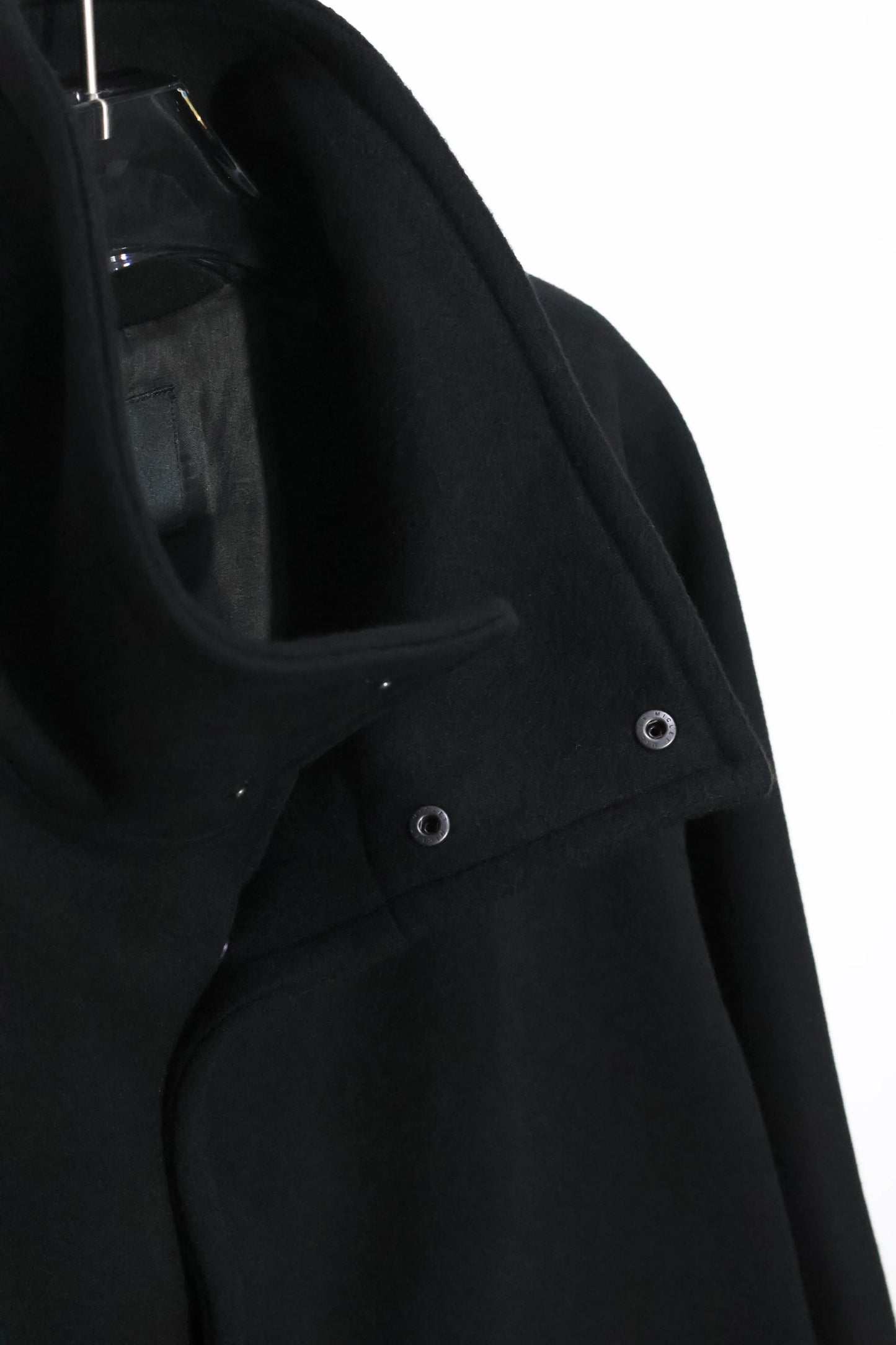08Sircus - Wool double face rever short coat - BLACK
