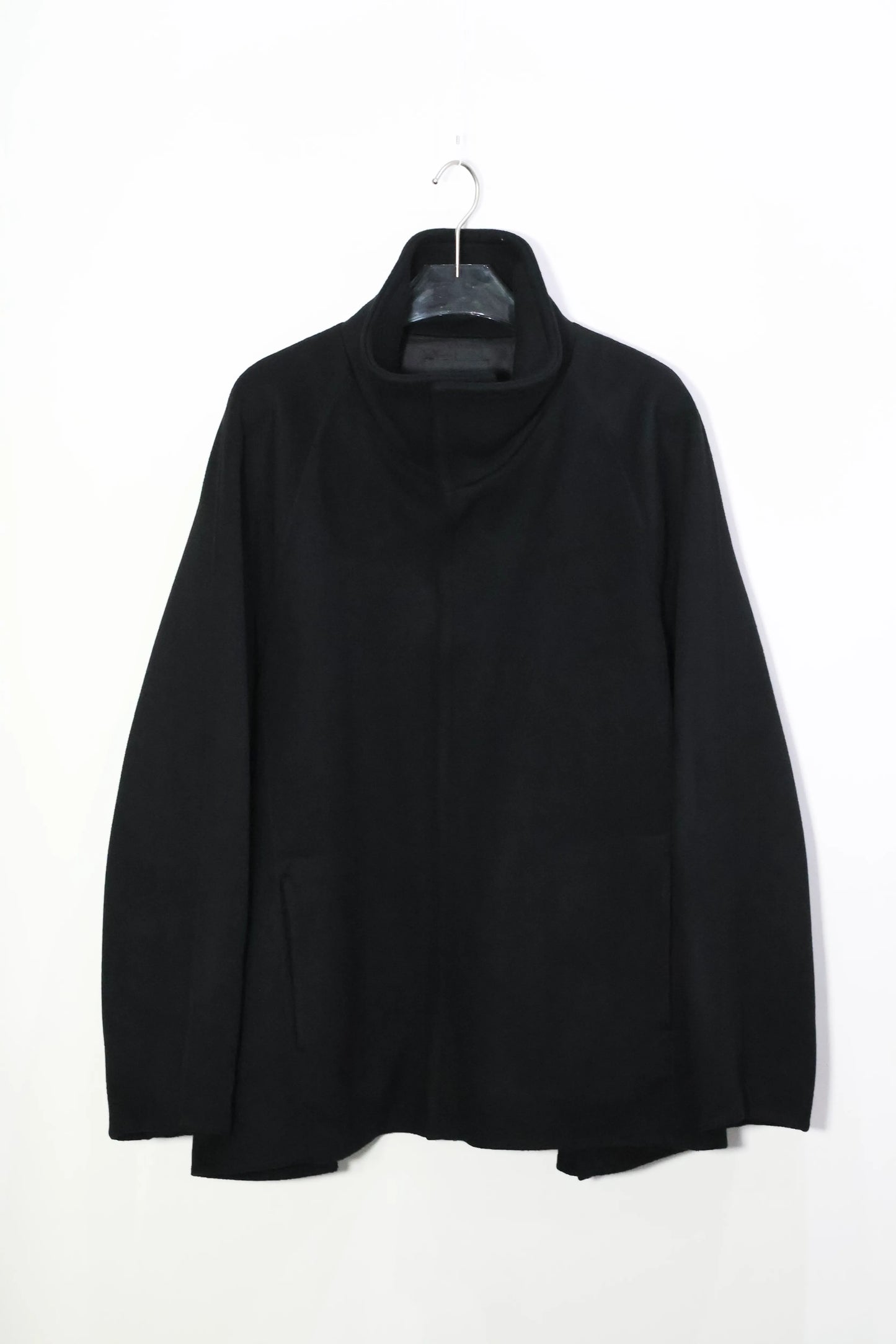 08Sircus - Wool double face rever short coat - BLACK