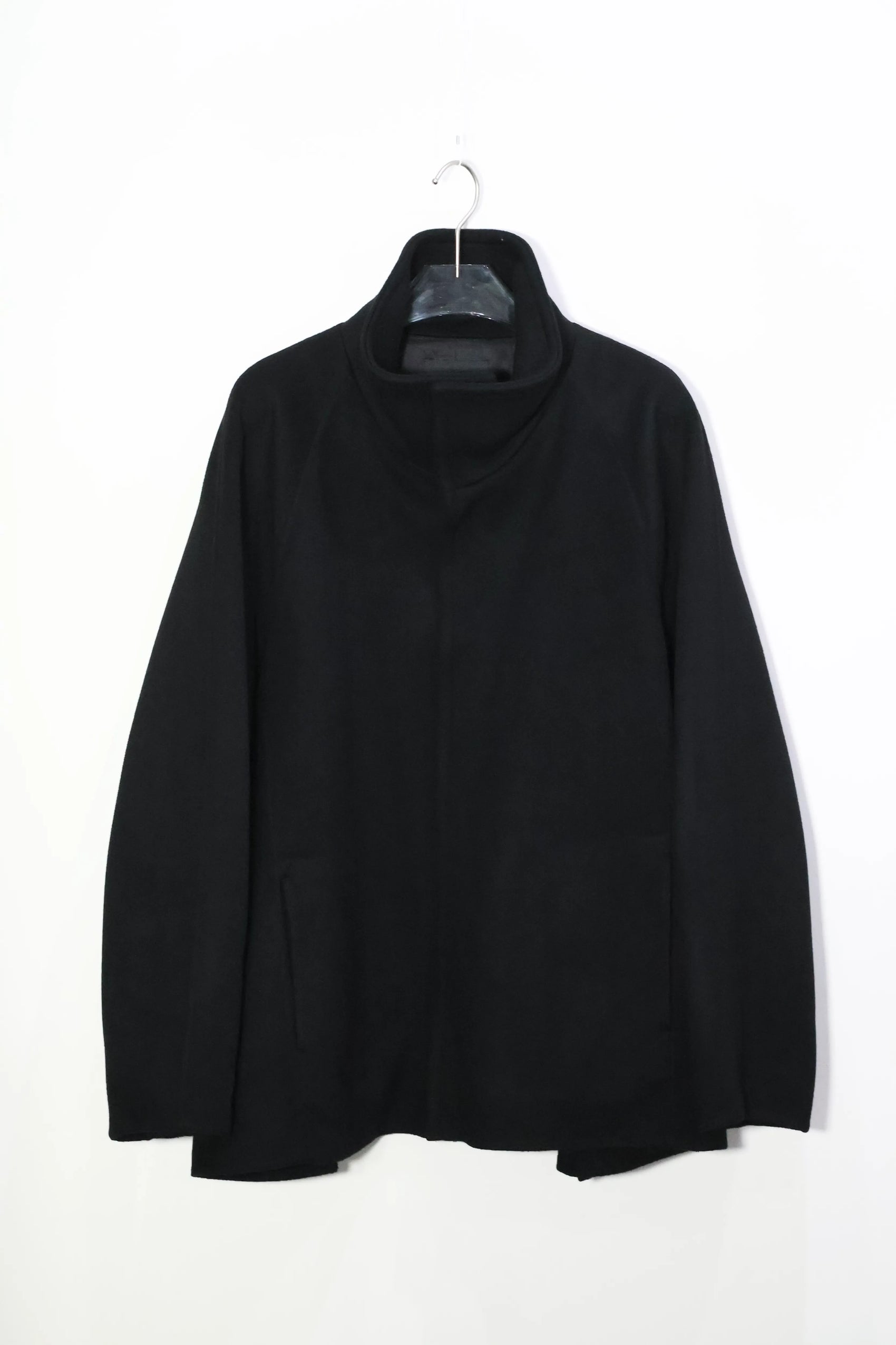 08Sircus - Wool double face rever short coat - BLACK