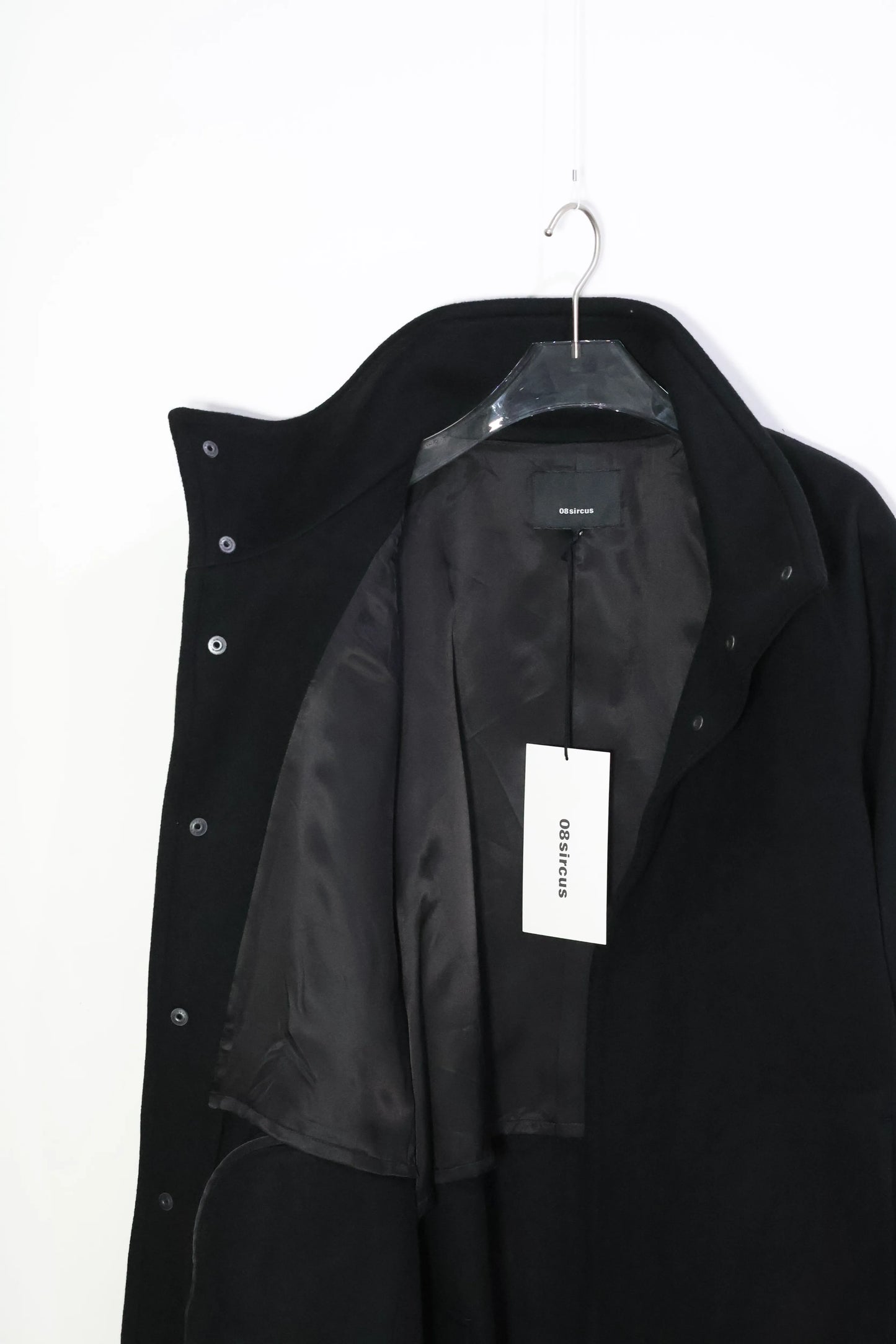 08Sircus - Wool double face rever short coat - BLACK
