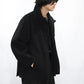 08Sircus - Wool double face rever short coat - BLACK