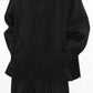 08Sircus - Wool double face rever short coat - BLACK