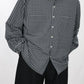 KANEMASA PHIL. - 36G Wool Check Balise Shirt - BLACK WHITE