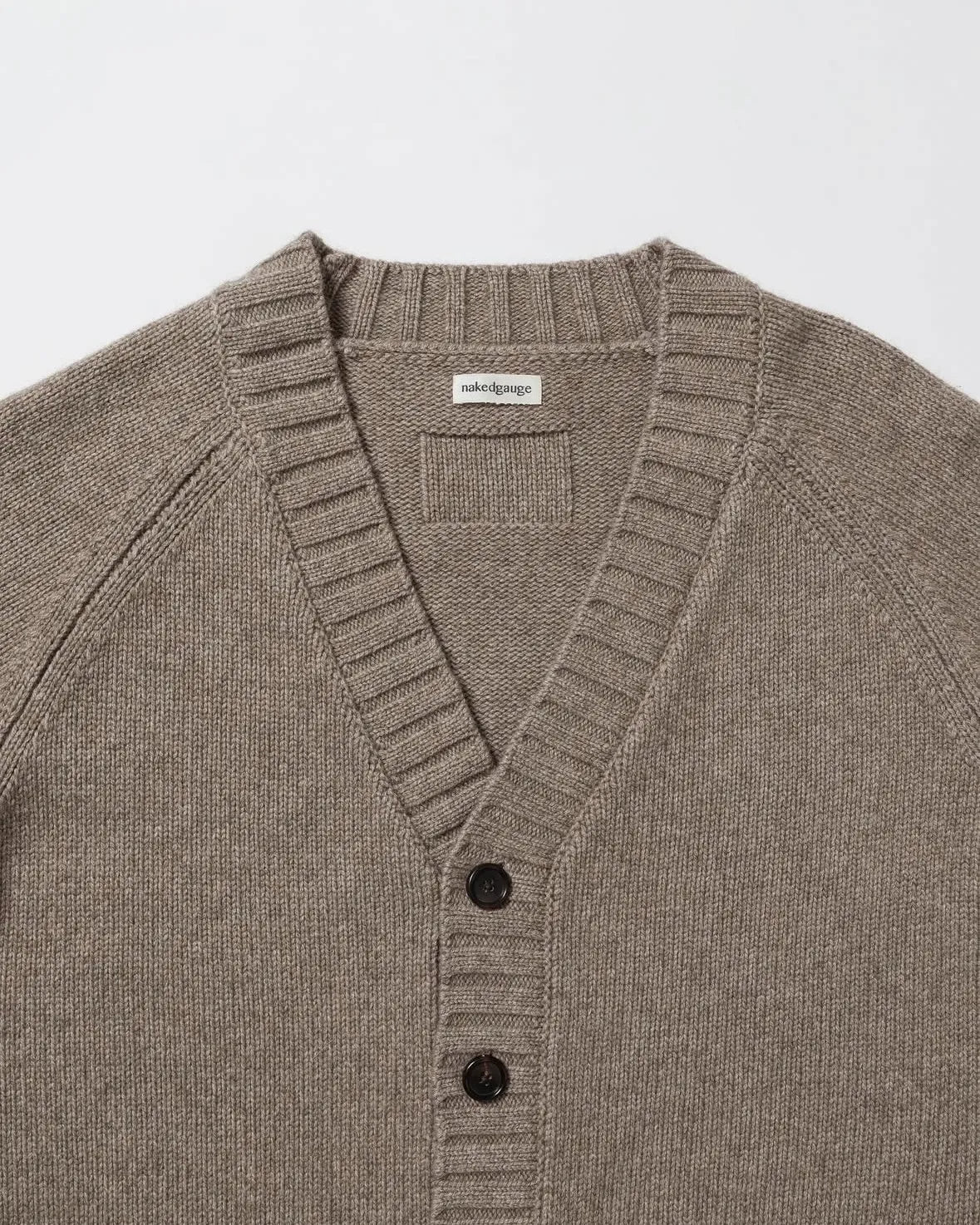 nakedgauge - COMFORT BLEND YARN JAPANESE BAND CARDIGAN - BROWN