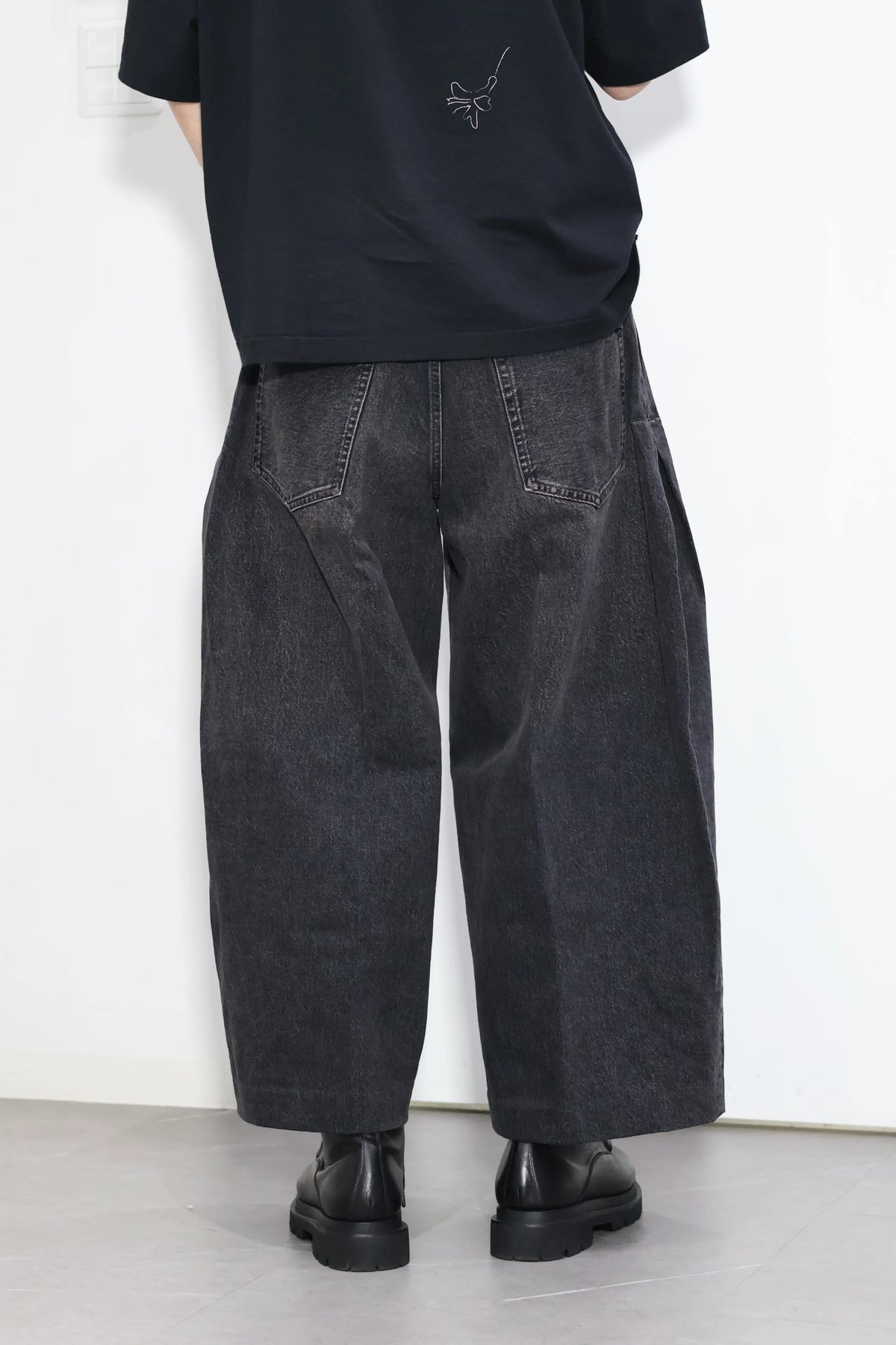 TANAKA - WIDE CROPPED JEANS - PINKY BLACK