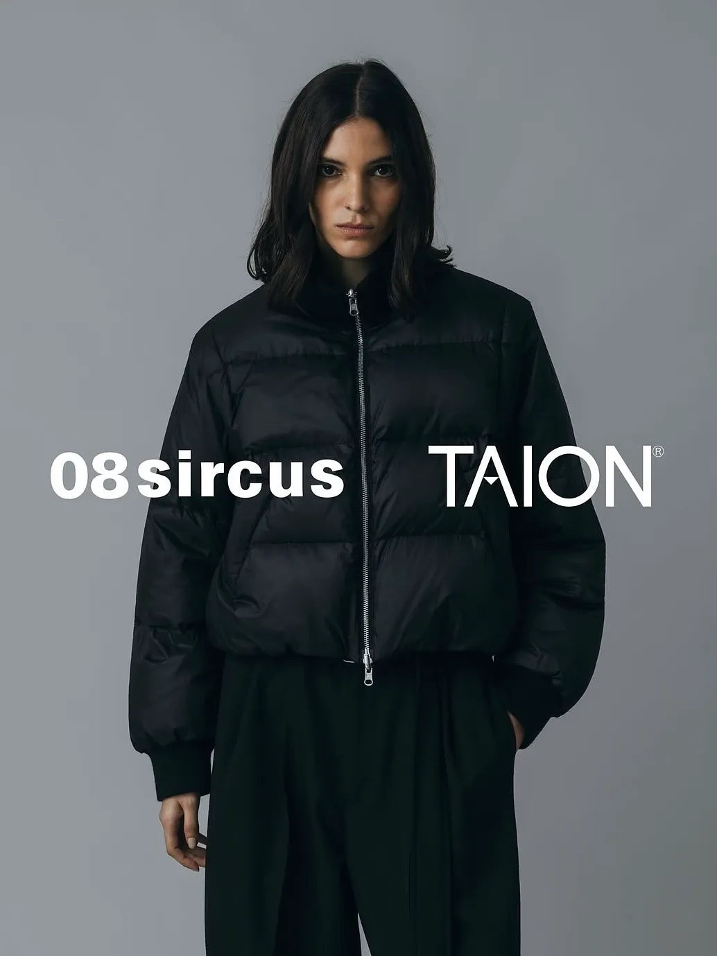 08sircus x TAION - Down detachable bomber - BLACK