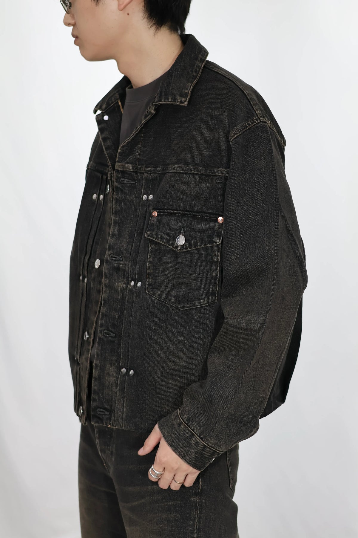 TANAKA - THE JEAN JACKET - DUSTY BLACK