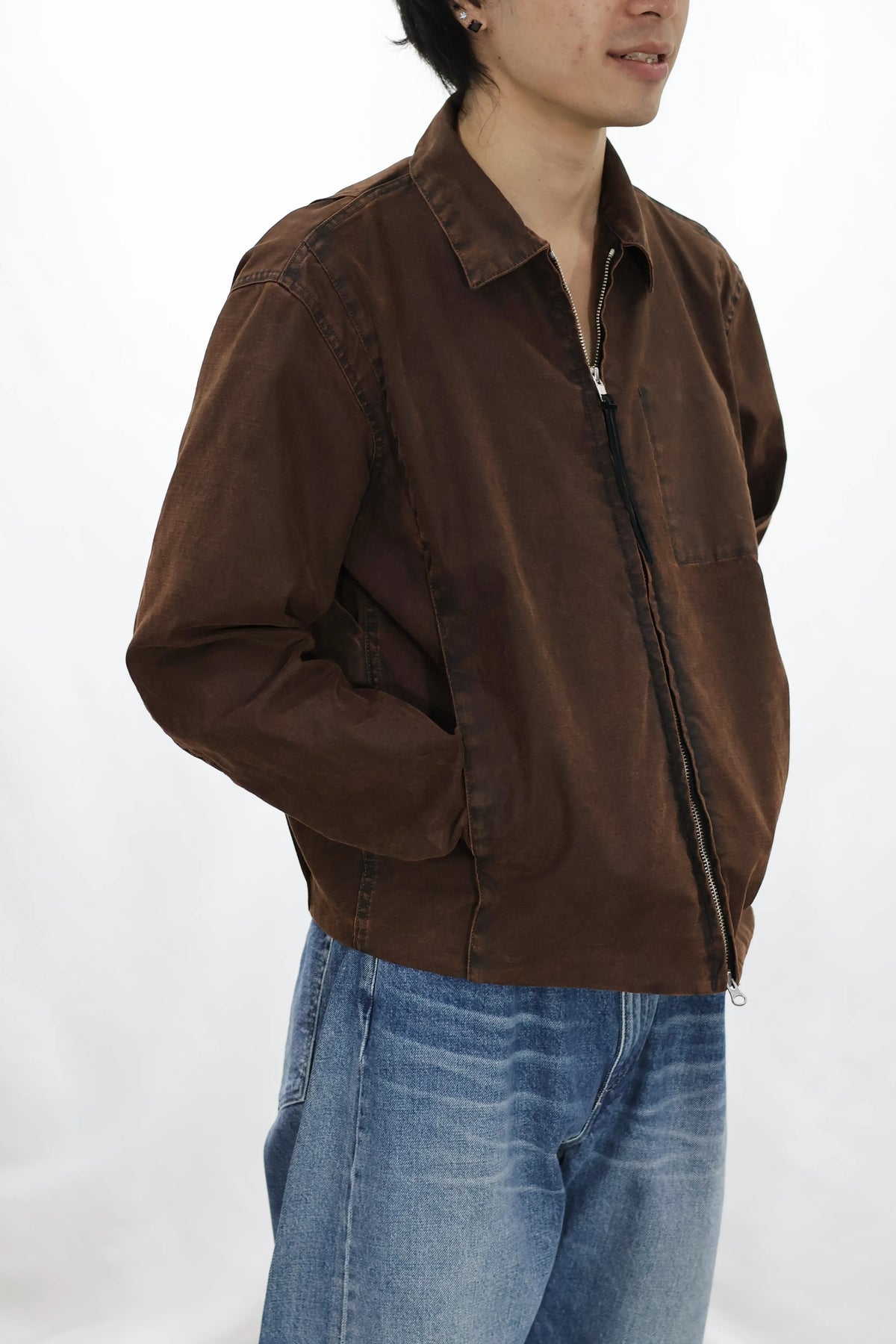 TANAKA - UTILITY JEAN JACKET - BROWN CANVAS
