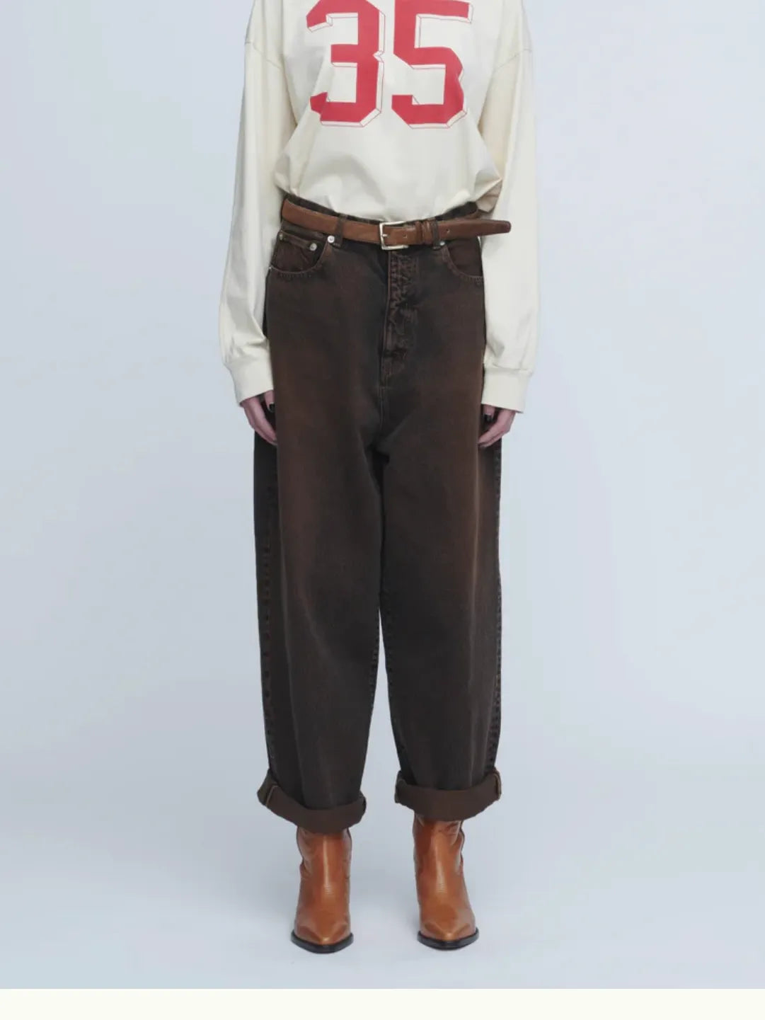 INSCRIRE - Baggy 5 Pocket - RED BROWN USED