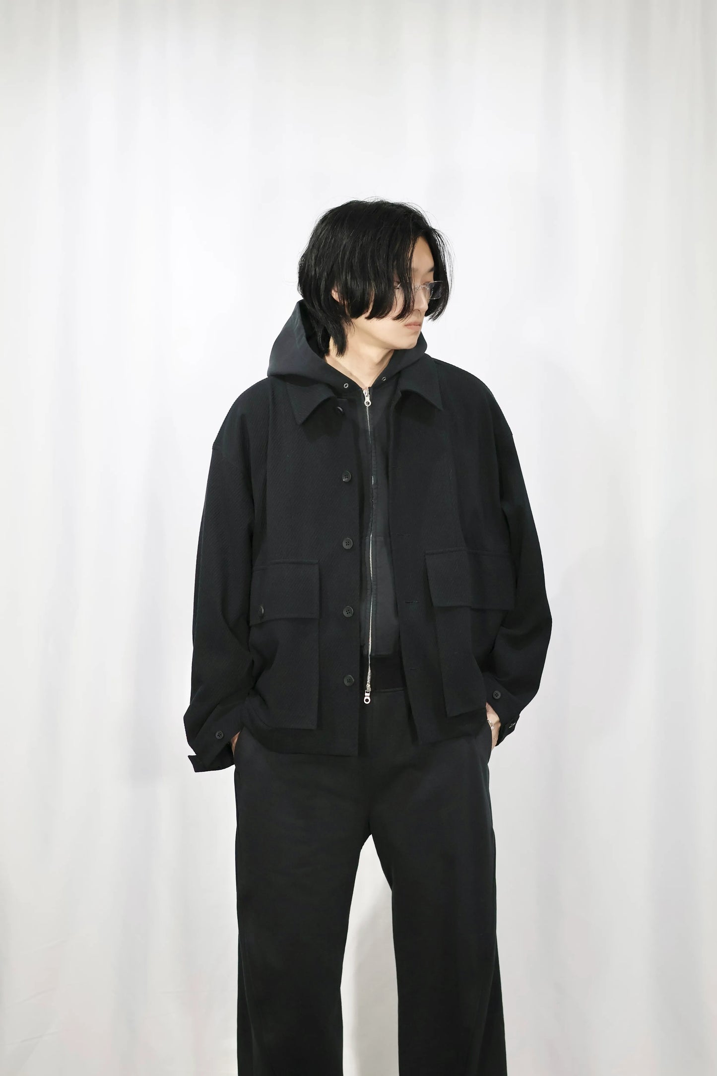 KANEMASA PHIL. - 28G High Twist Work Jacket - BLACK