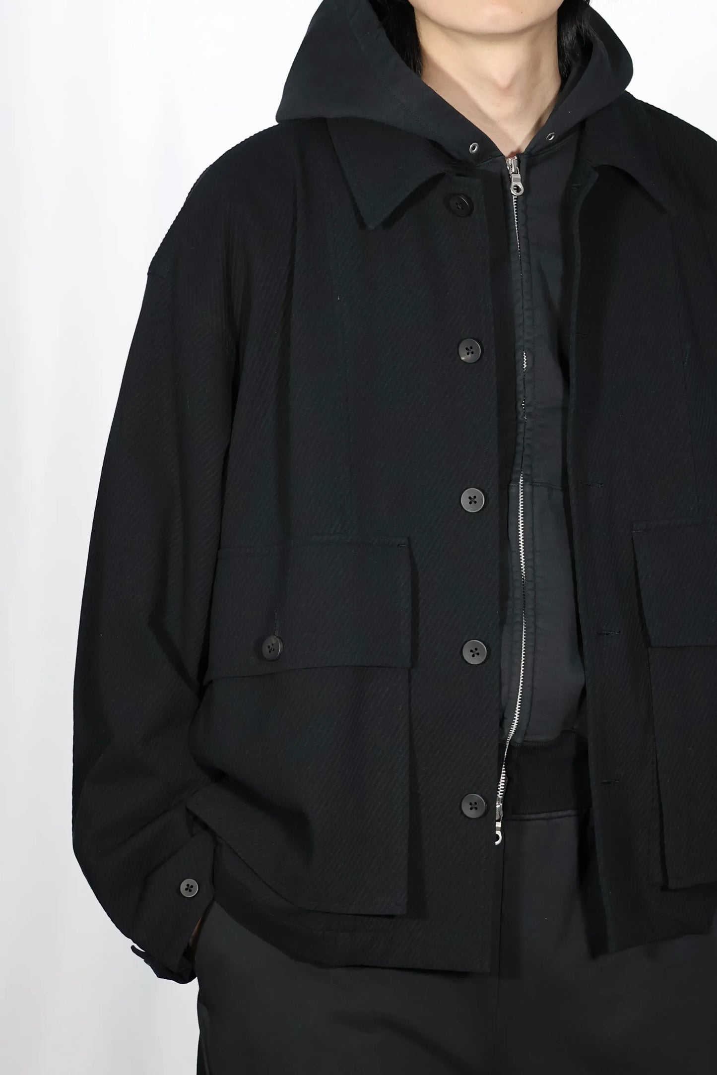 KANEMASA PHIL. - 28G High Twist Work Jacket - BLACK