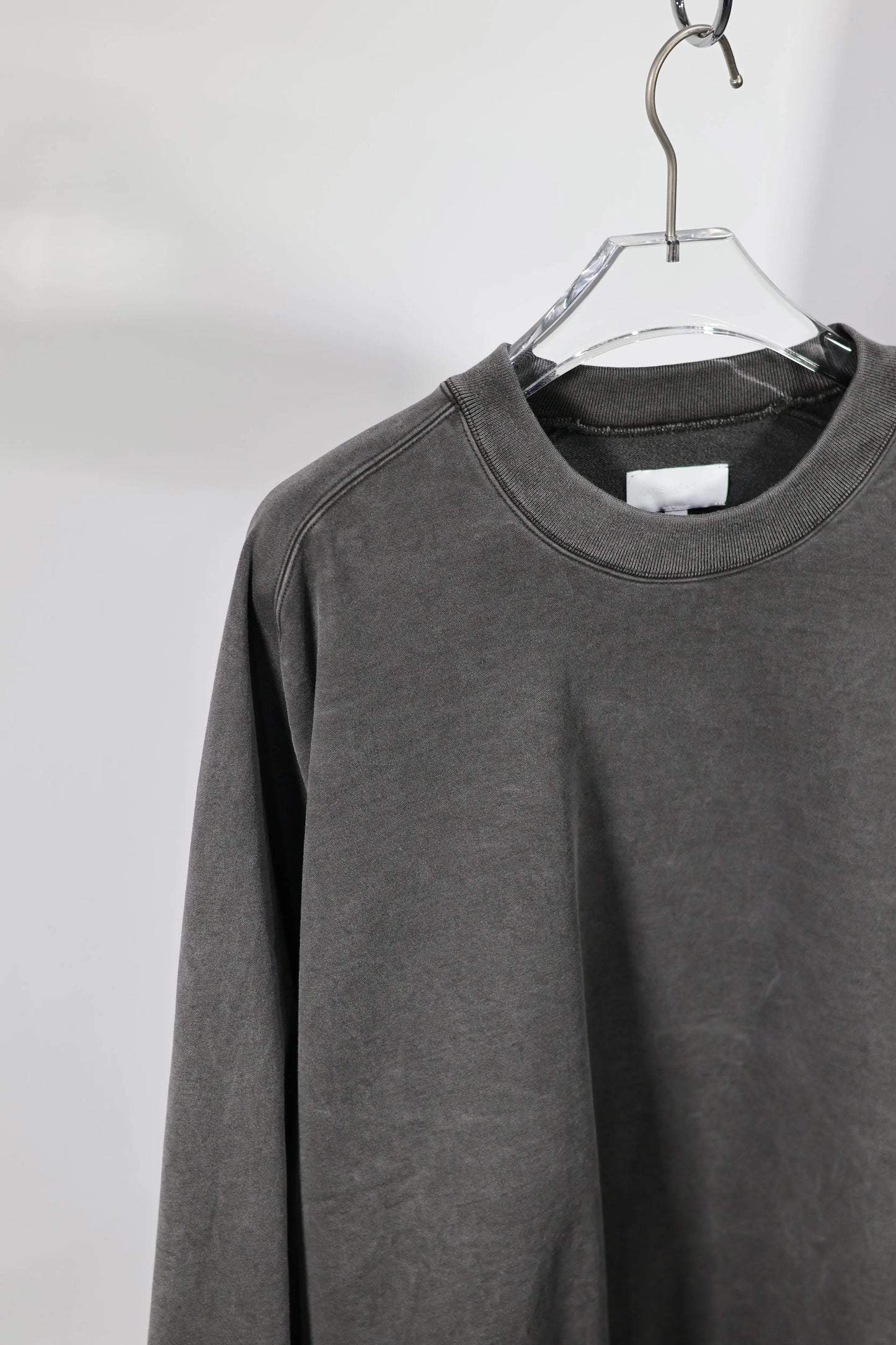 KANEMASA PHIL. - 36G Fine Sweat Freedom Sleeve Pullover - CHARCOAL PIGMENT