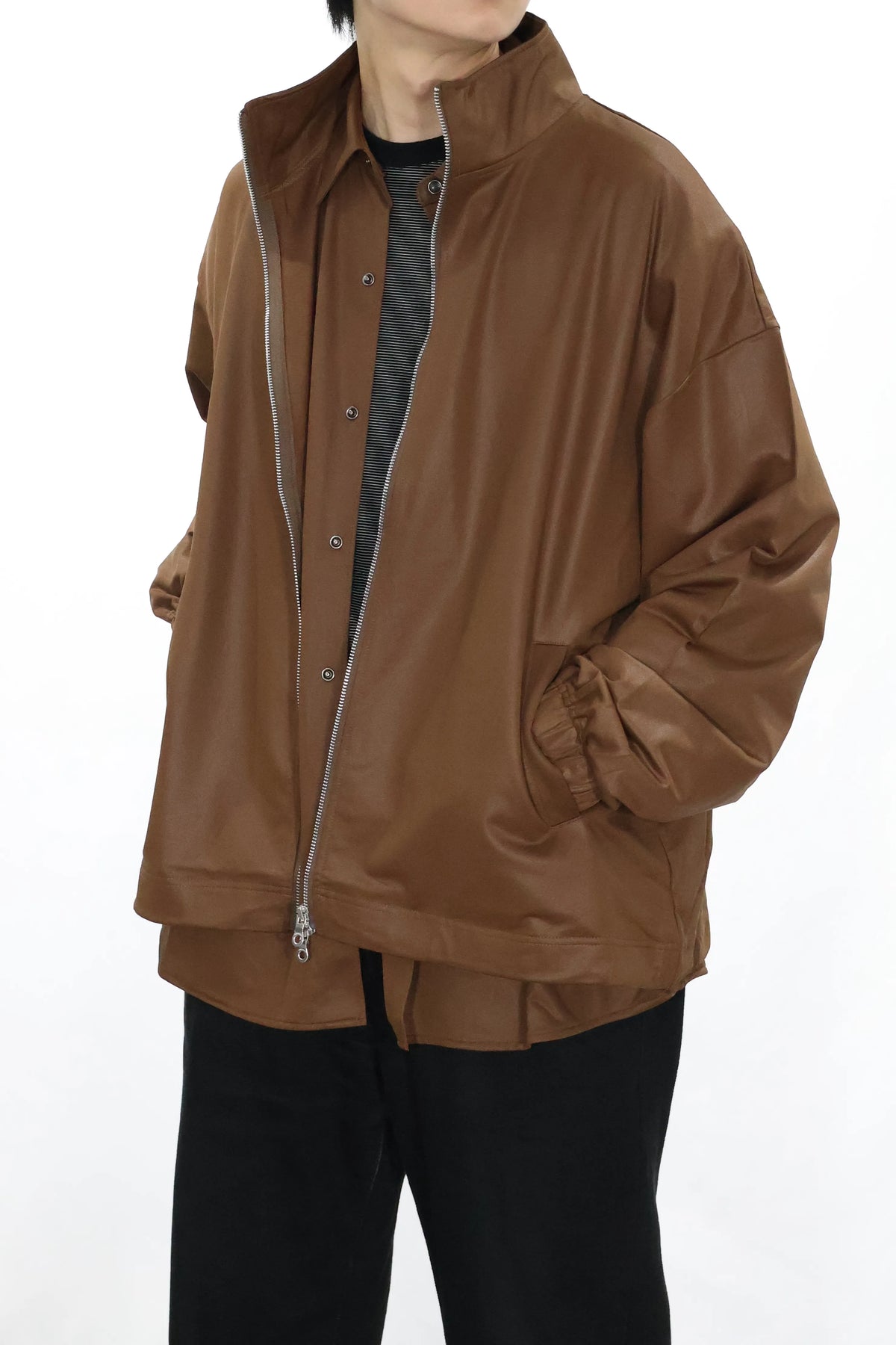 KANEMASA PHIL. - 36G ECONYL Embossed Blouson - BROWN