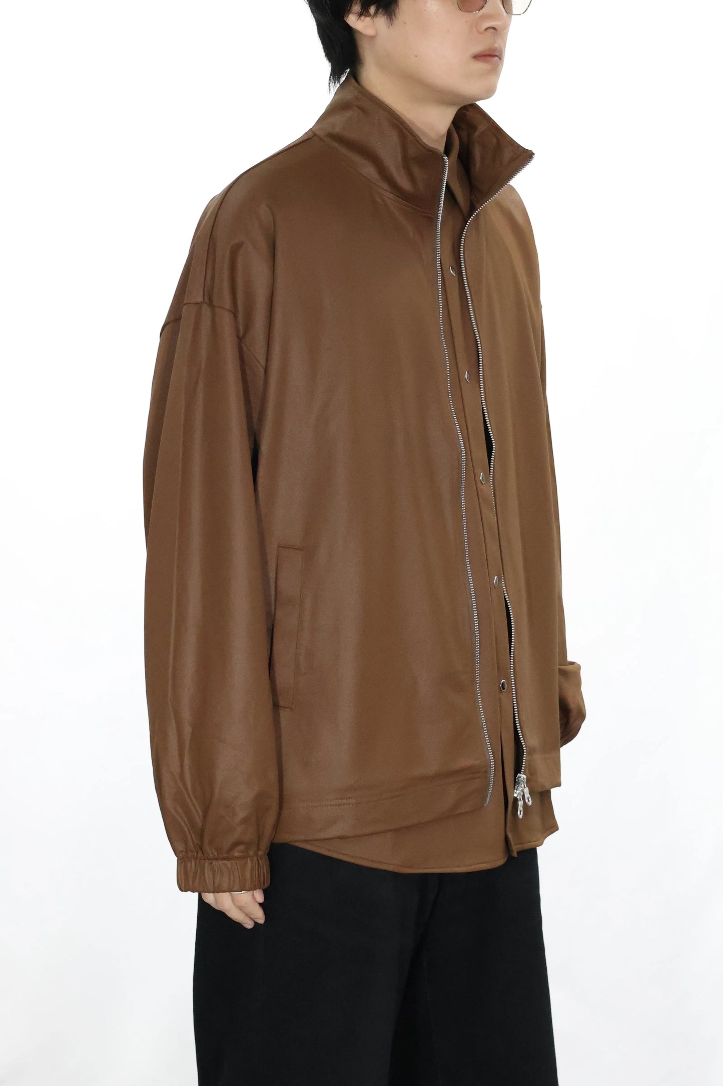 KANEMASA PHIL. - 36G ECONYL Embossed Blouson - BROWN