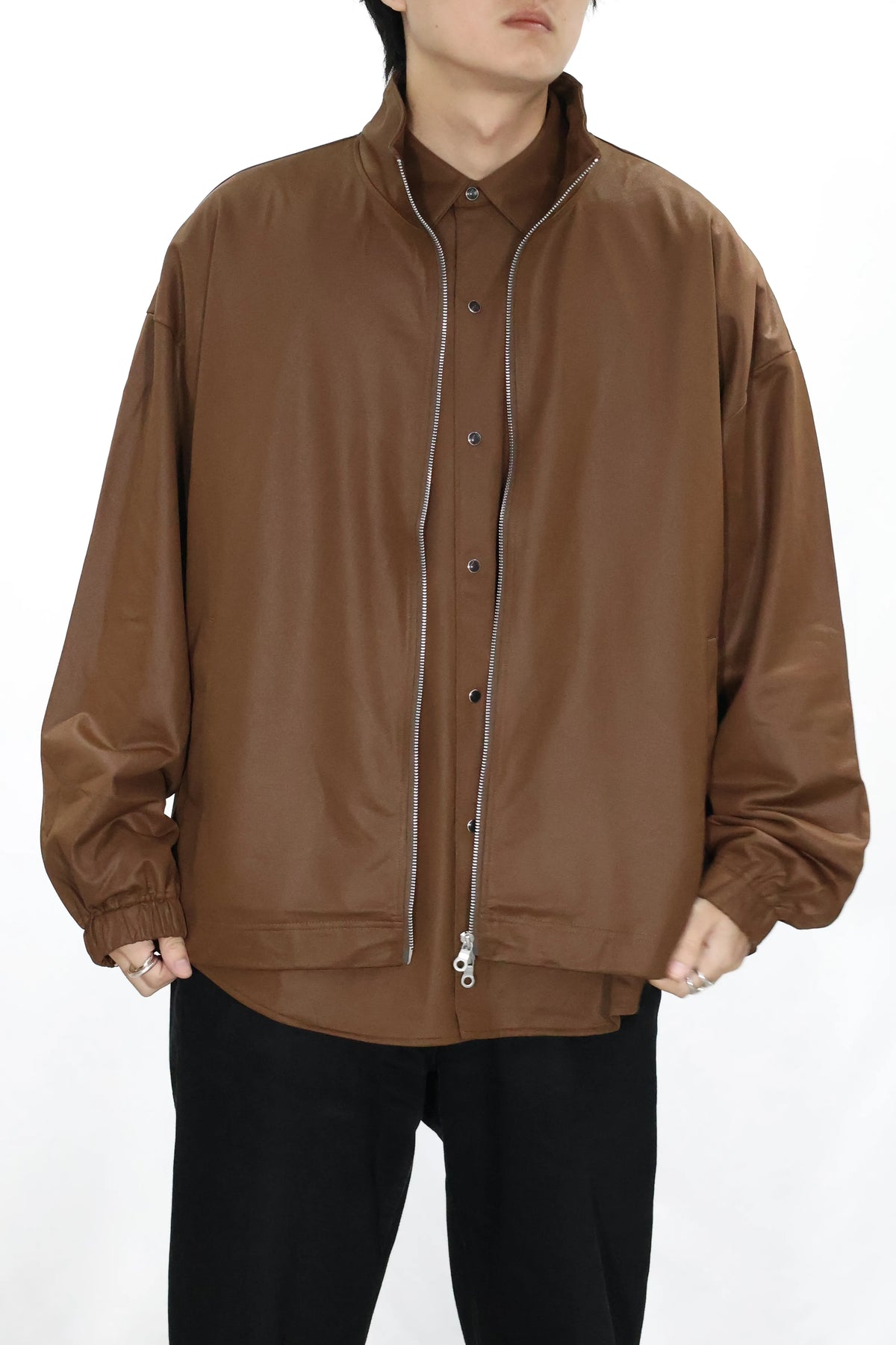 KANEMASA PHIL. - 36G ECONYL Embossed Blouson - BROWN