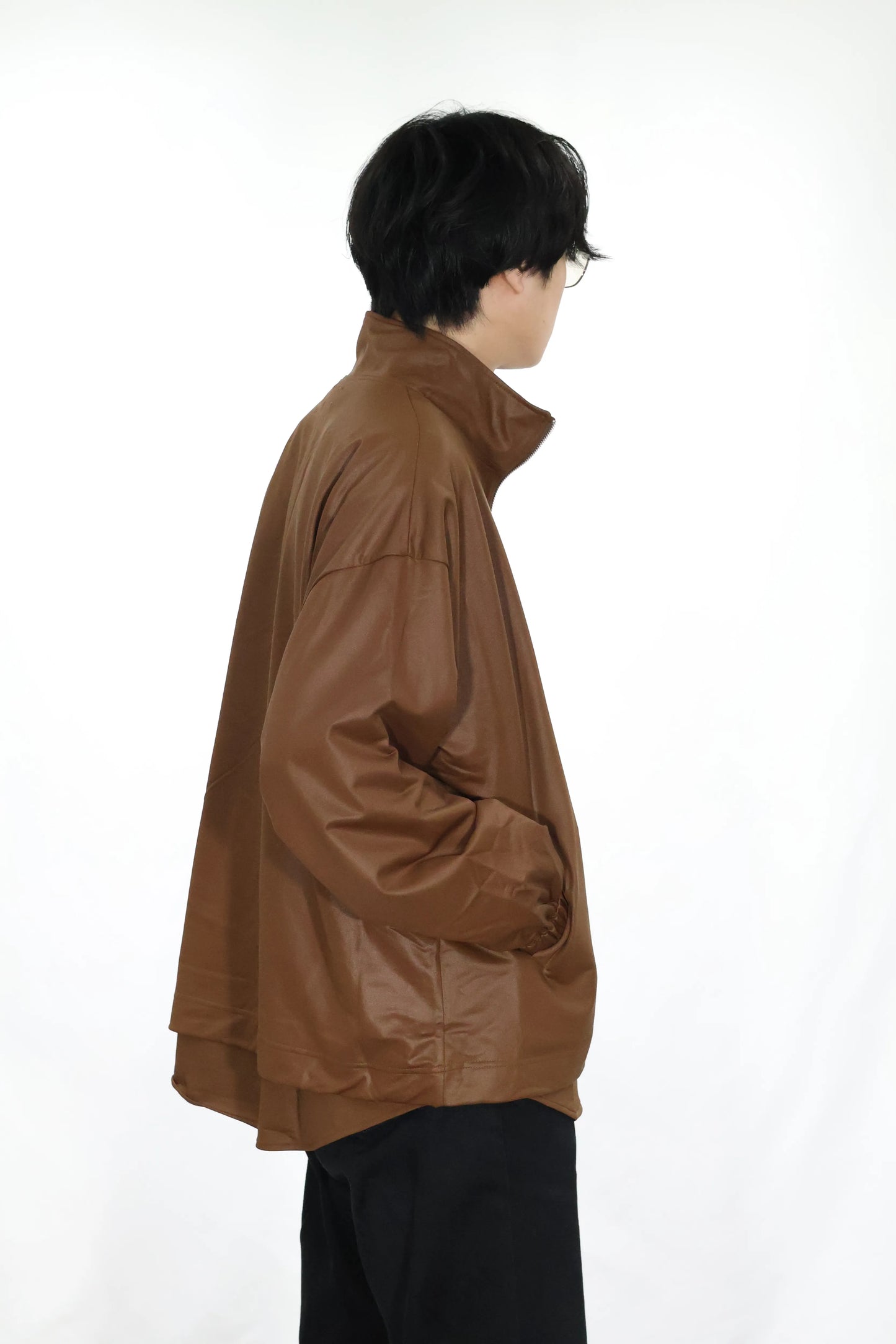 KANEMASA PHIL. - 36G ECONYL Embossed Blouson - BROWN