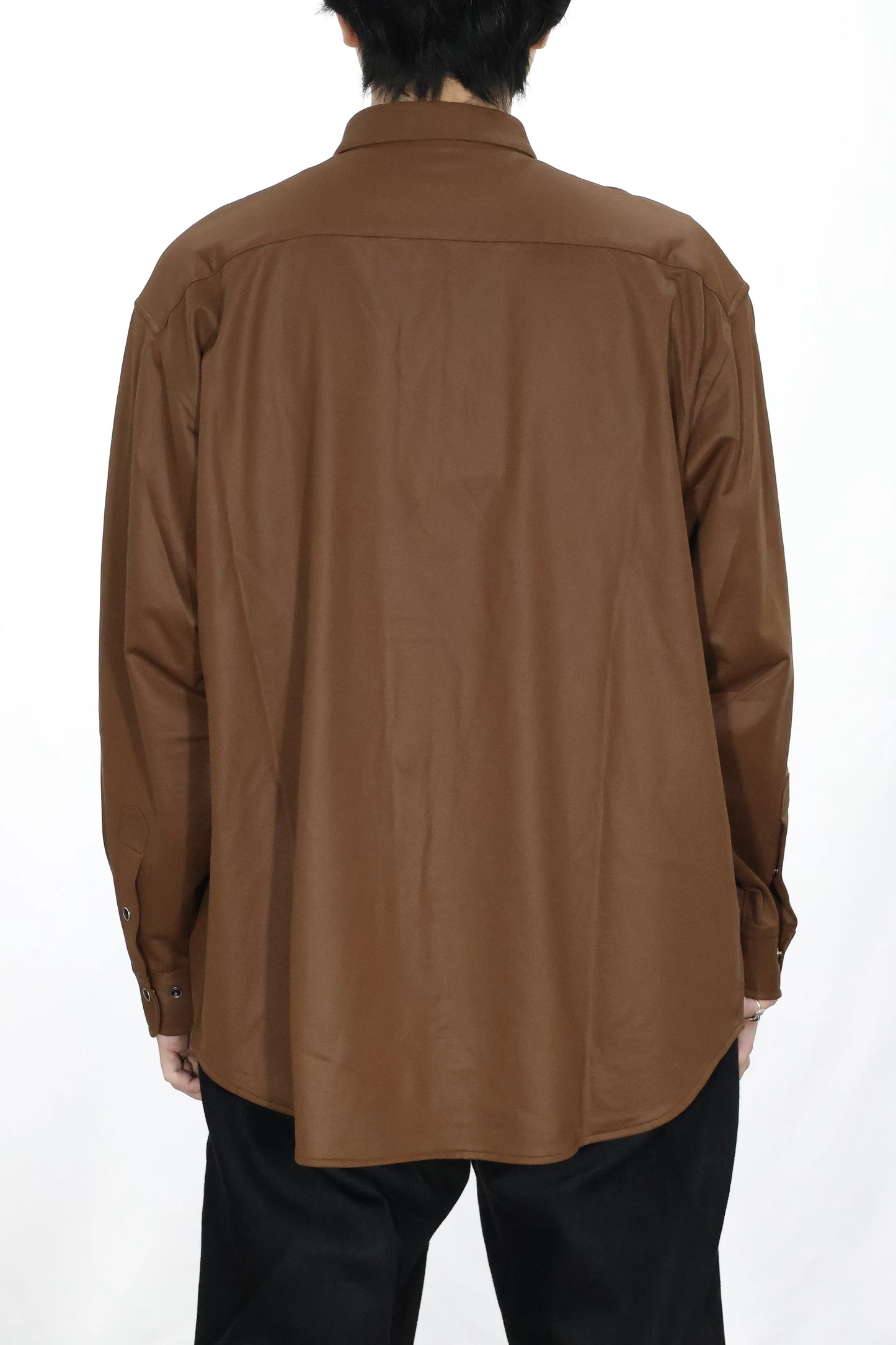 KANEMASA PHIL. - 36G ECONYL Embossed Ideal Shirt - BROWN
