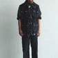 JOHN MASON SMITH / JANE SMITH - SULFUR DYE HEAVY DUCK CLOTH OVERSIZED HUNTING VEST - BLACK