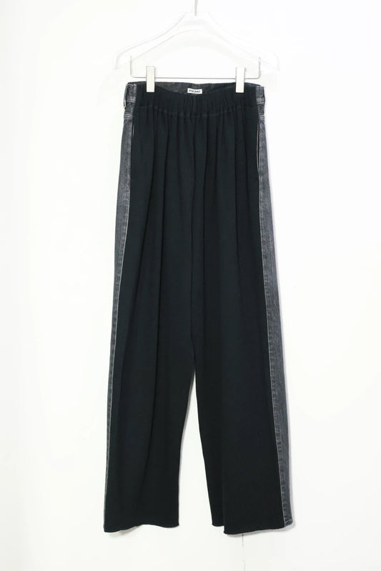 INSCRIRE - Hybrid Sweat Denim Pants - BLACK × BLACK