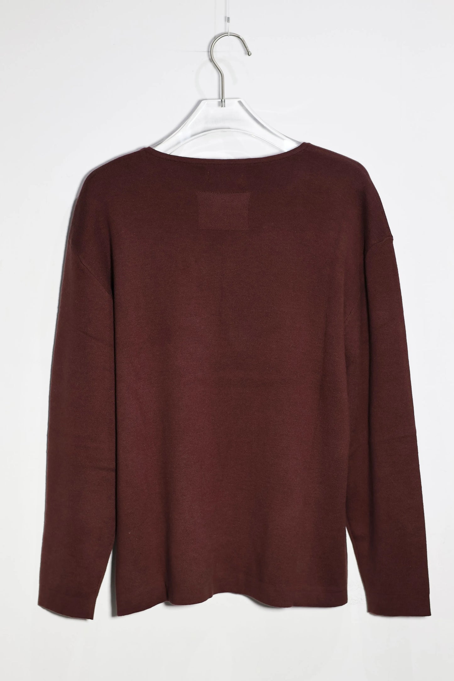 nakedgauge - KEY-NECK PULLOVER - BROWN